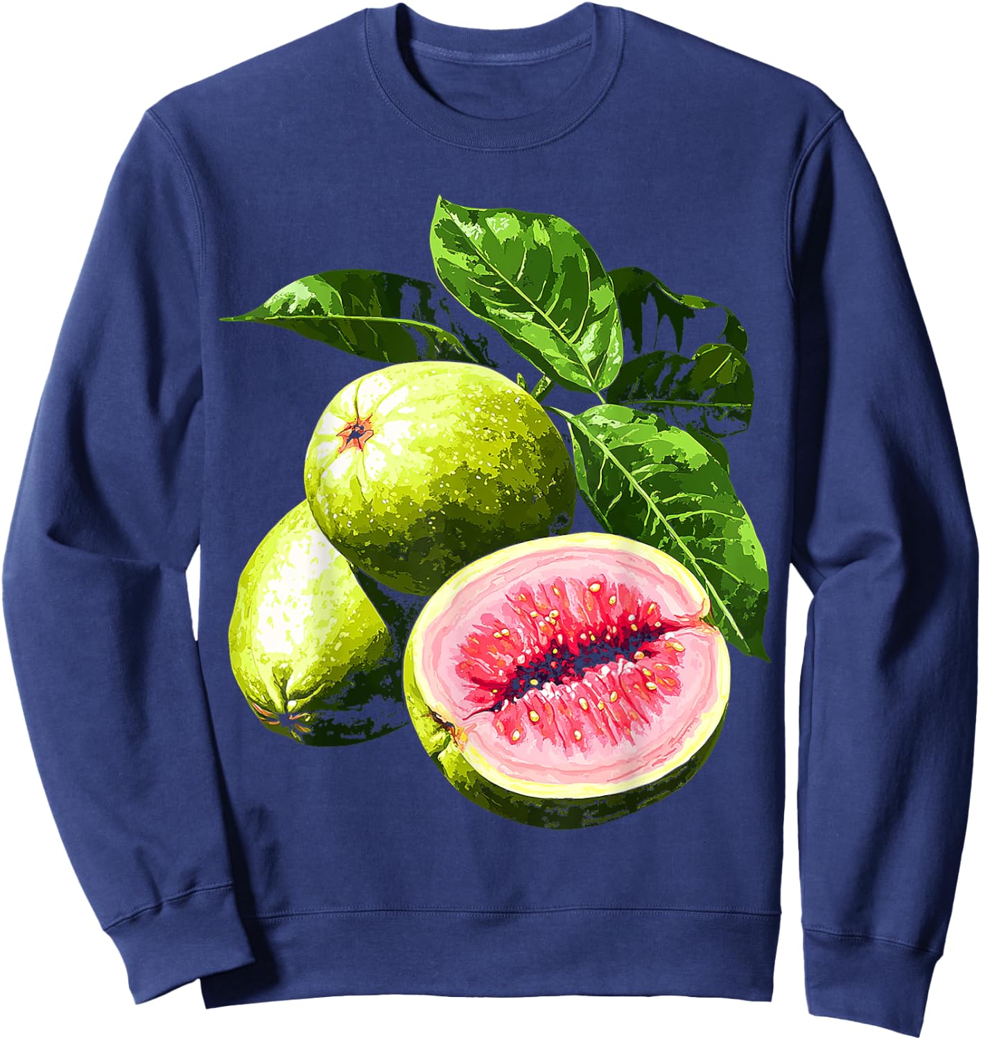 Guava Fruit Graphic Artwork Guava Sweatshirt - Sweatshirt | Navy
