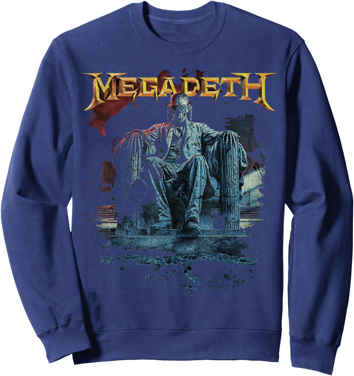 Megadeth - Vic Lincoln Adult Black Classic Short Sleeve Size S Sweatshirt - Sweatshirt | Navy