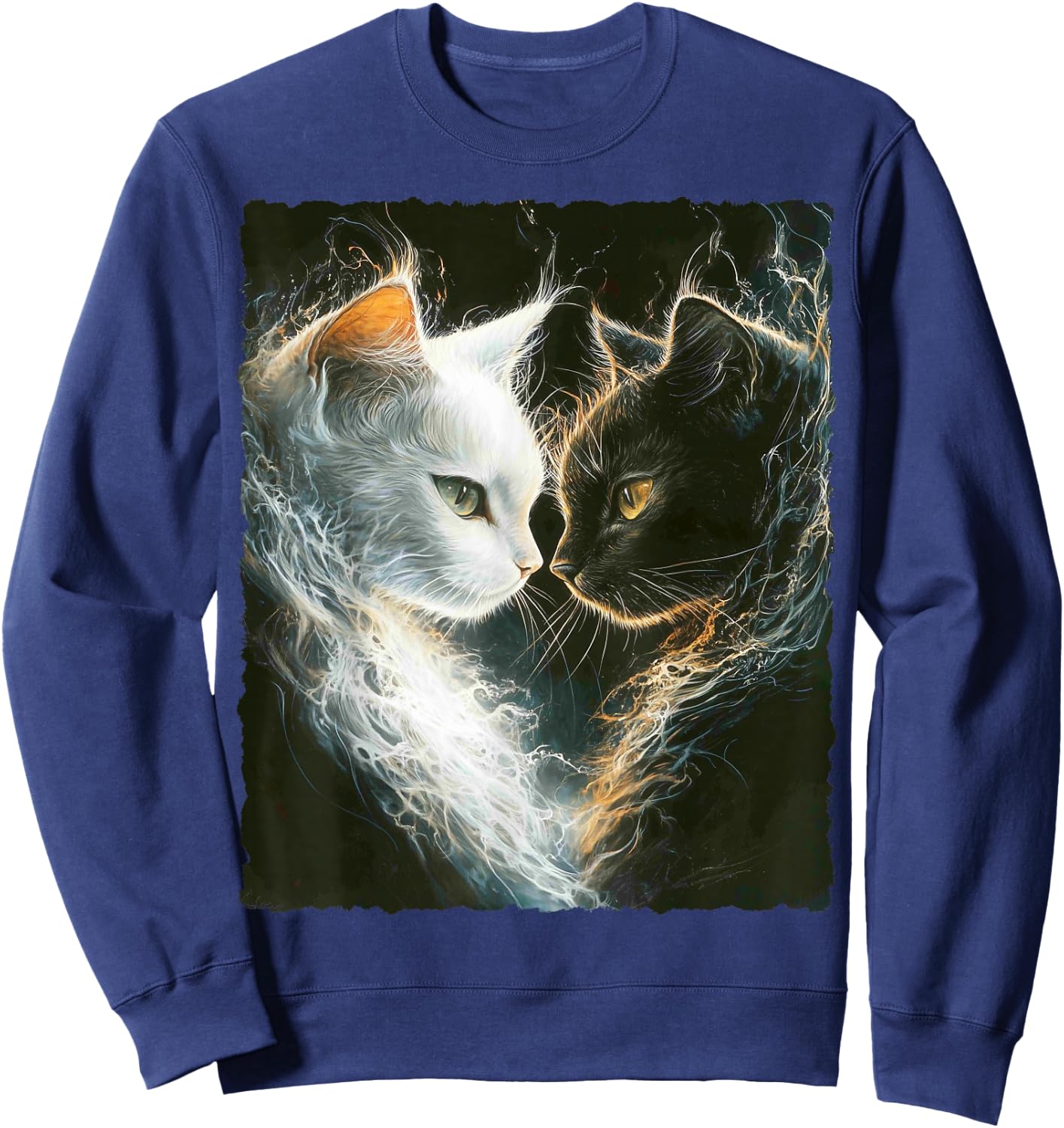 Süße magische Katze Kätzchen Kitten Fantasy Kunst Sweatshirt - Sweatshirt | Navy