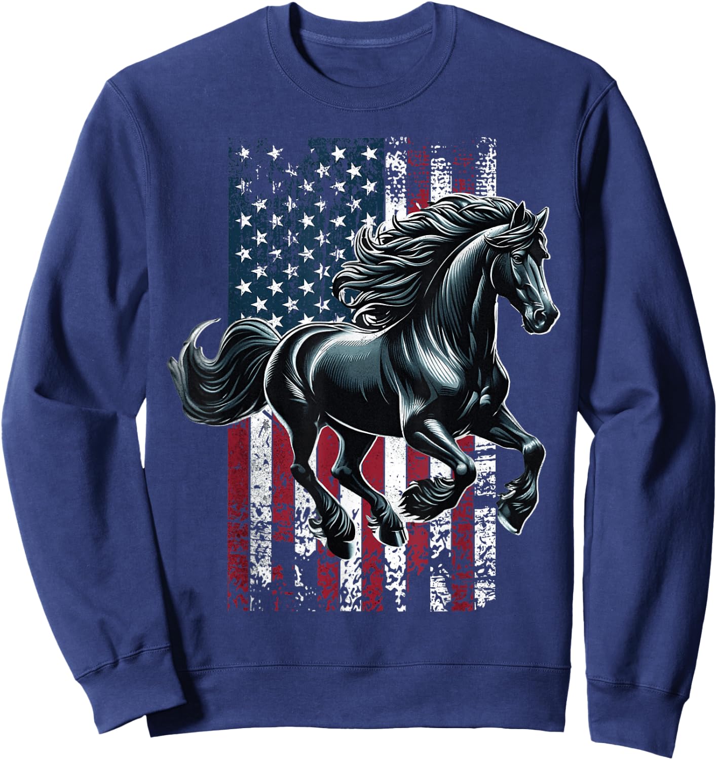 American Friesian Horse US Friesian Horse Sweatshirt - Sweatshirt | Navy