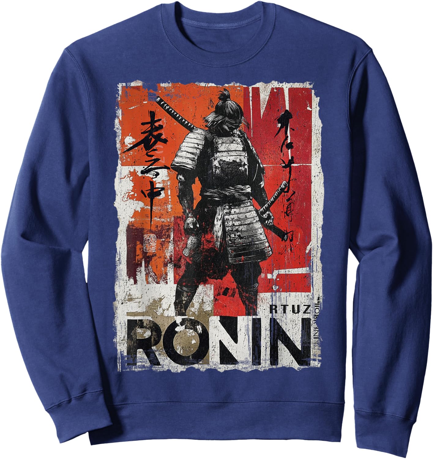 Samurai Sword Katana Ninja Japan Manga Anime Streetwear , black Sweatshirt - Sweatshirt | Navy