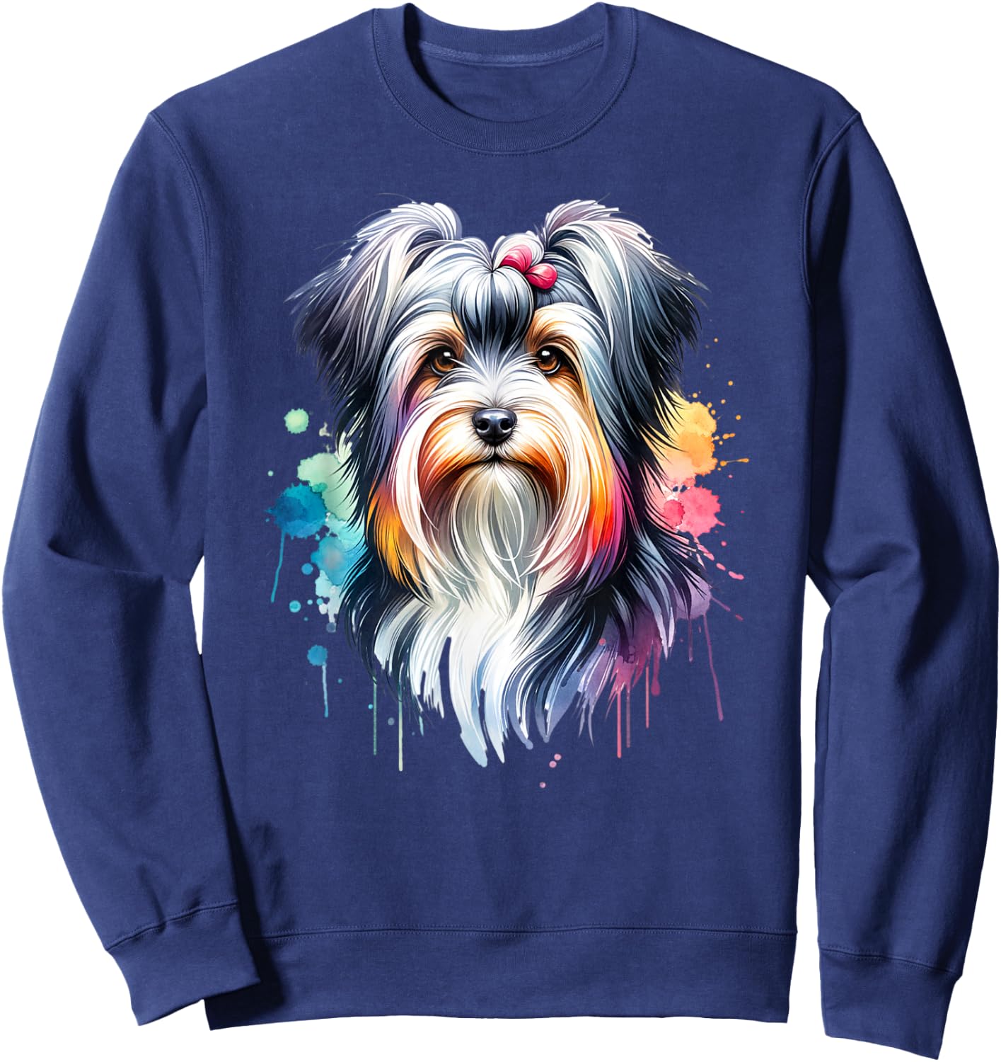 Biewer Terrier Dog Artwork Sweatshirt - Sweatshirt | Navy