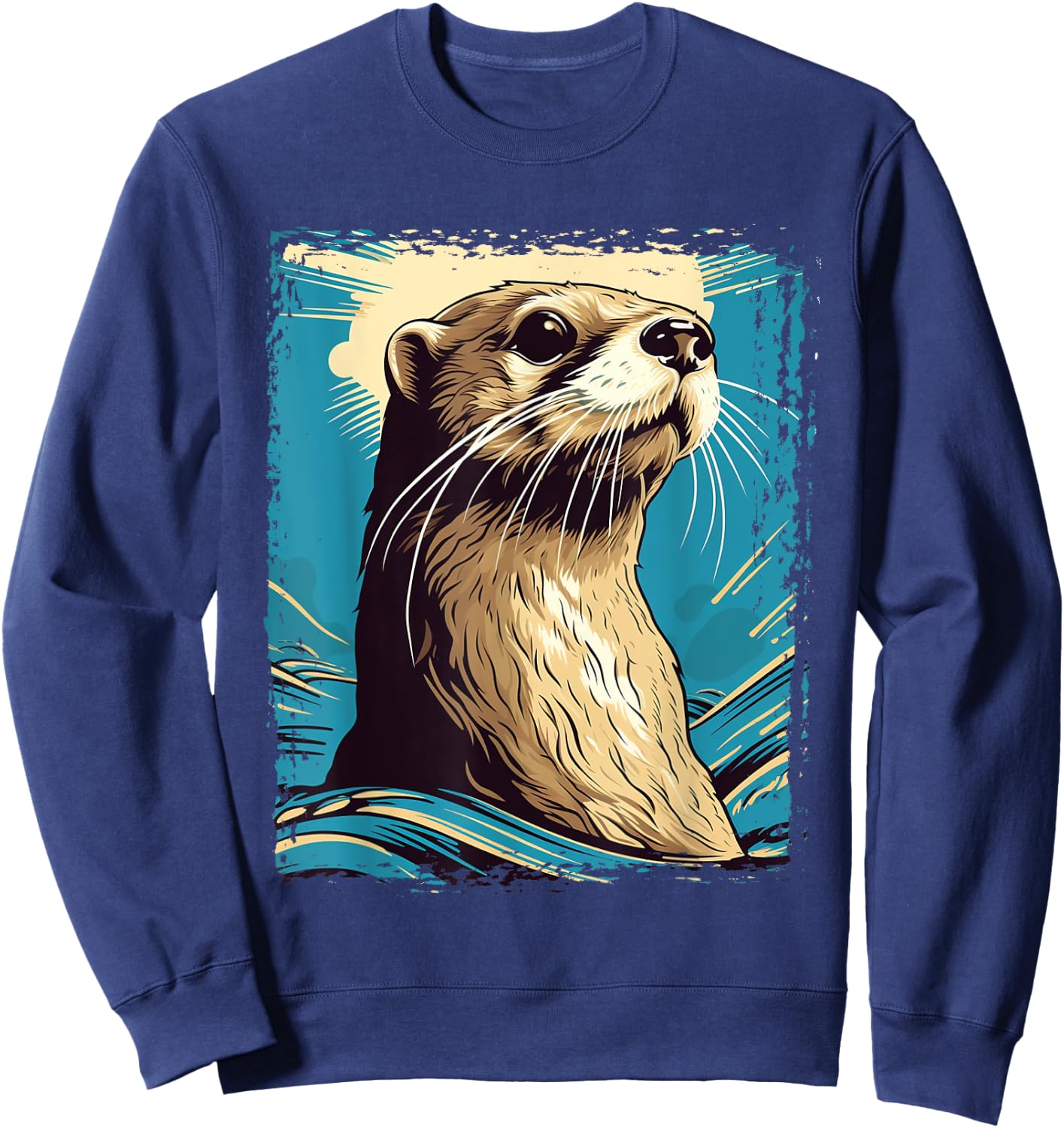 River Otter t shirt for boys & girls Cute Otter Animal Funny Sweatshirt - Sweatshirt | Navy