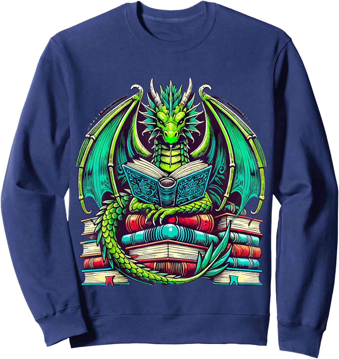 Book Dragon Reading lover Sweatshirt - Sweatshirt | Navy
