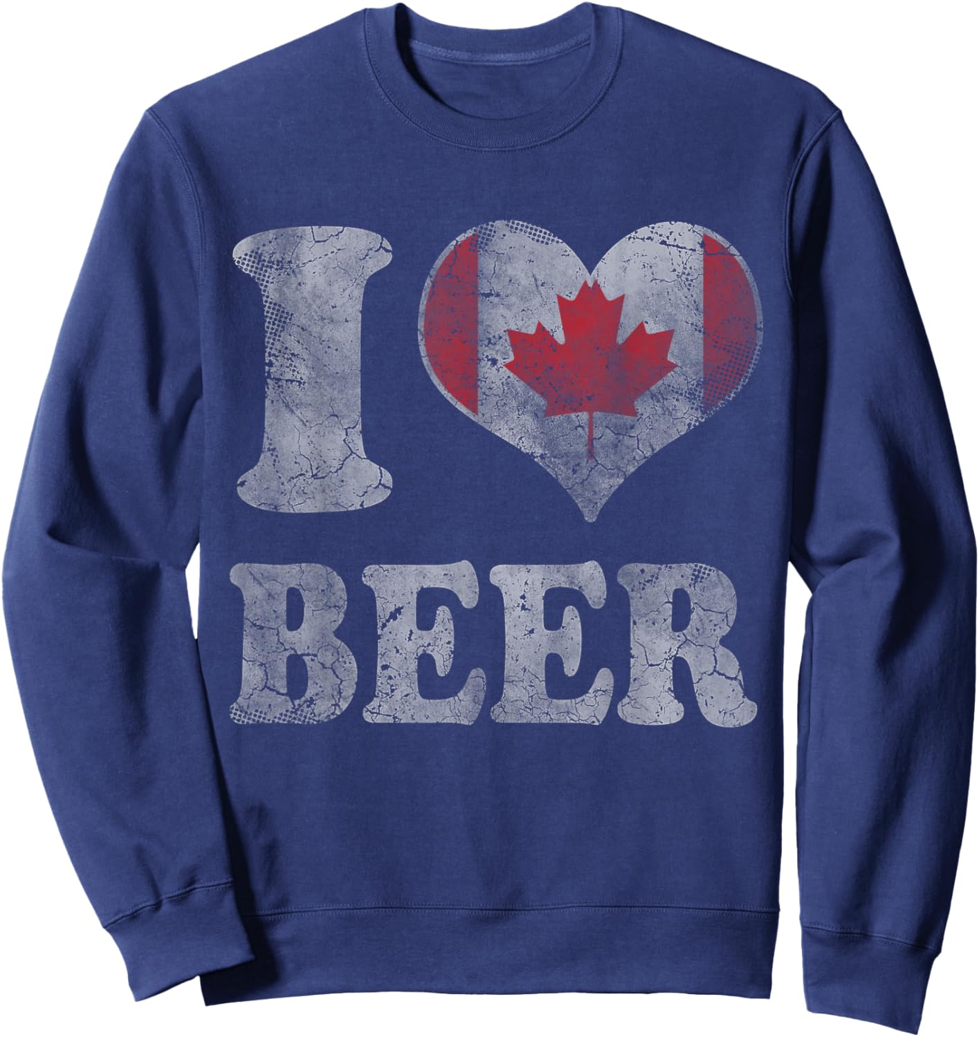 Canada Beer Canadian Flag Shirt Gift Sweatshirt - Sweatshirt | Navy