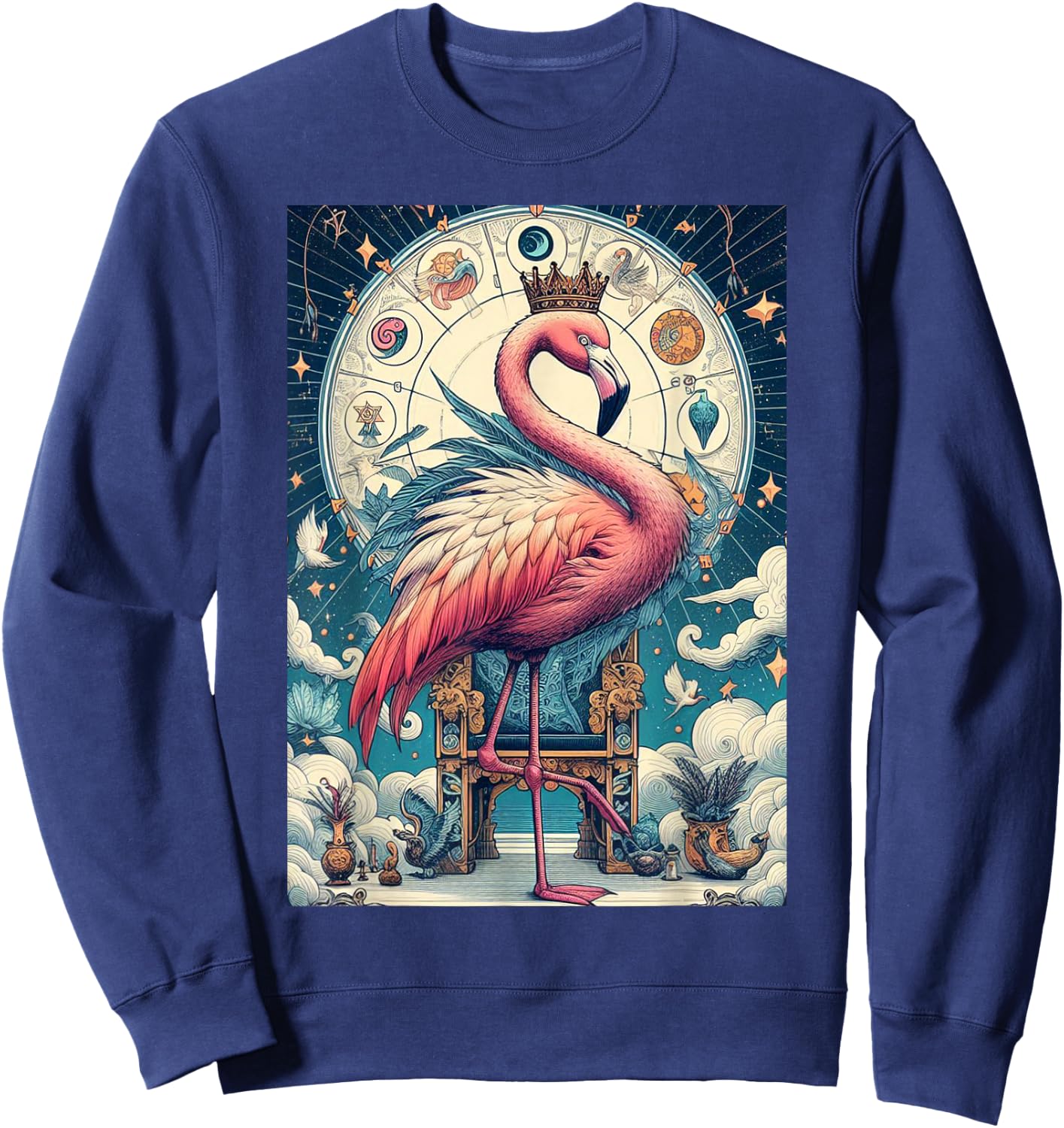 Flamingo tarot card Sweatshirt - Sweatshirt | Navy