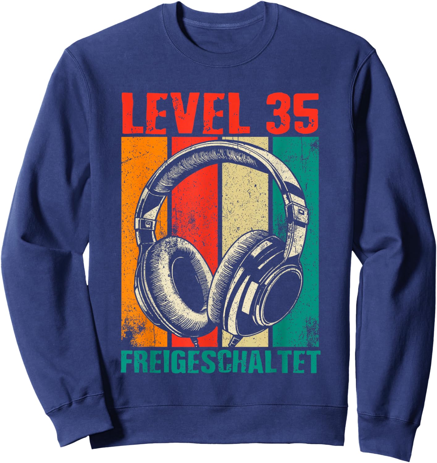 35th Birthday Men's Video Gamer Level 35 Unlocked Man , black Sweatshirt - Sweatshirt | Navy