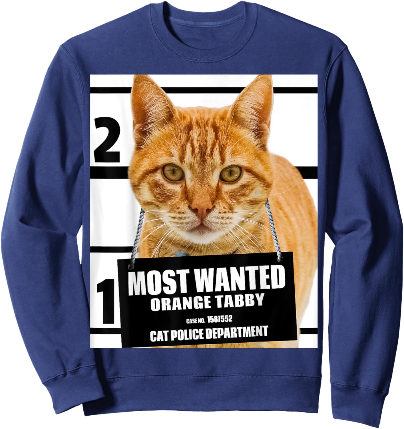 Most Wanted Orange Tabby Cat - Feline Shirts Sweatshirt - Sweatshirt | Navy