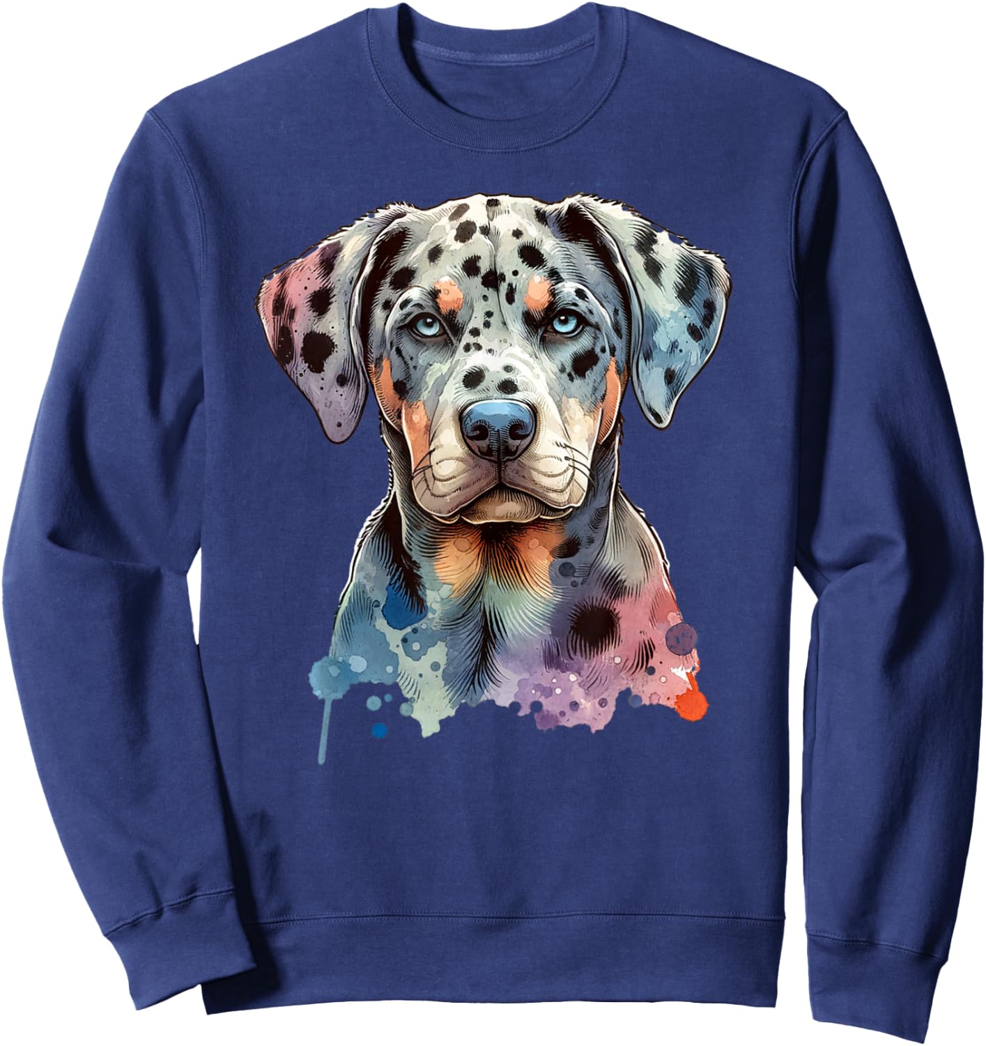 Catahoula Leopard Dog Artwork Sweatshirt - Sweatshirt | Navy