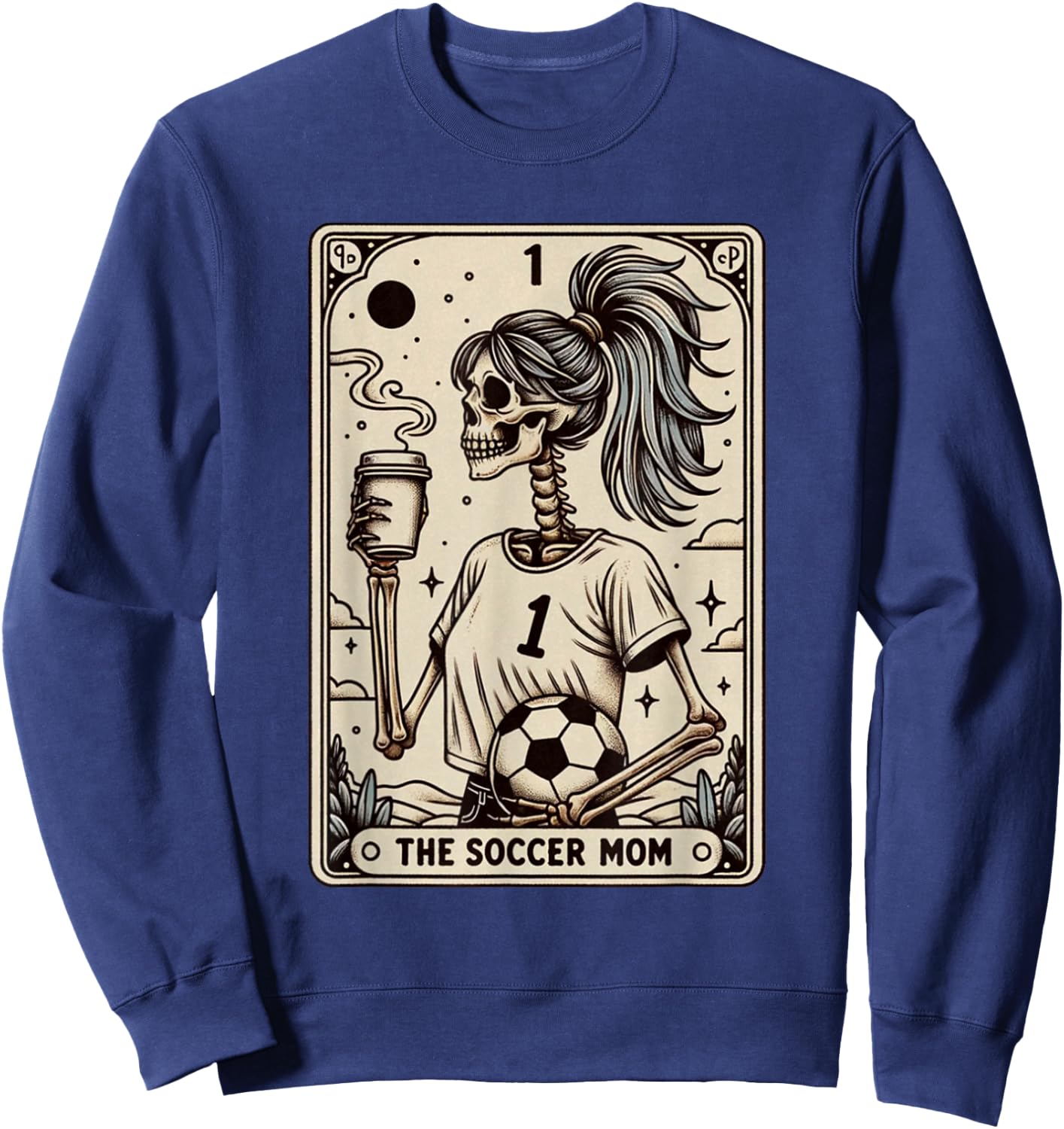 Carte de tarot de football pour maman, vintage, Halloween, Soccer Mama Sweatshirt - Sweatshirt | Navy