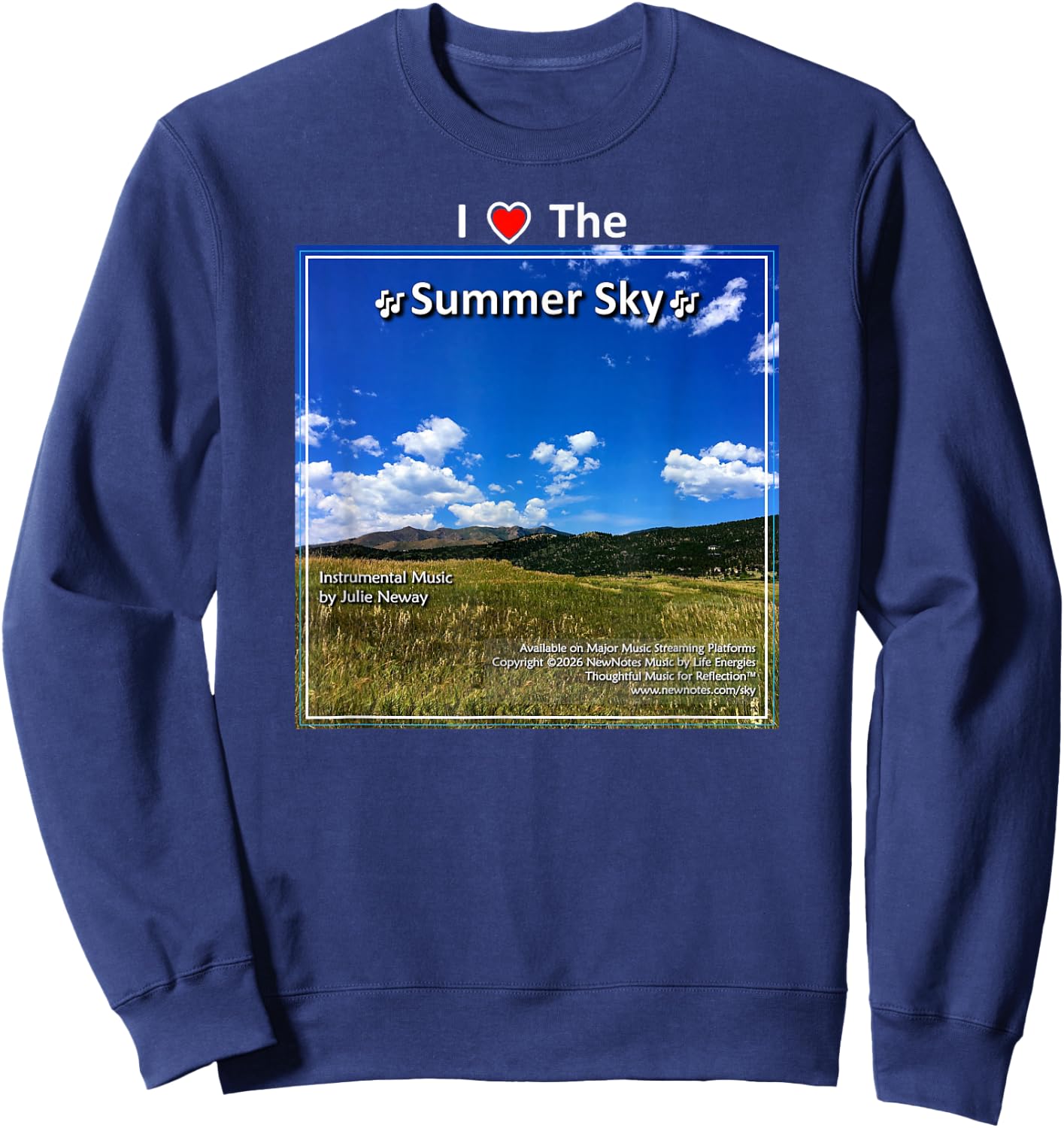 I Love the Summer Sky by Julie Neway Sweatshirt - Sweatshirt | Navy
