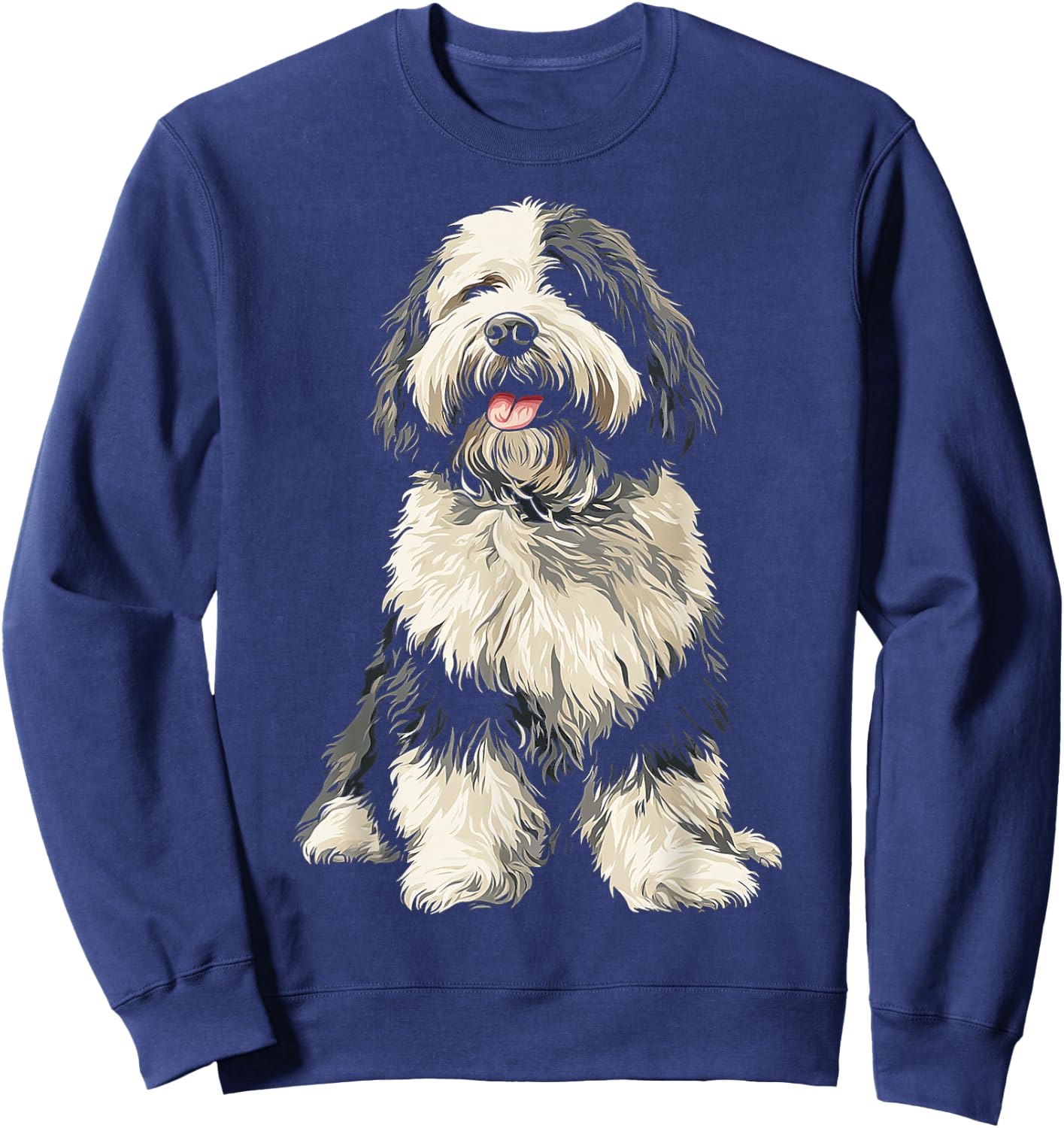 Old English Sheep Dog Dog Pet Artwork Old English Sheep Dog Women Kids Sweatshirt - Sweatshirt | Navy
