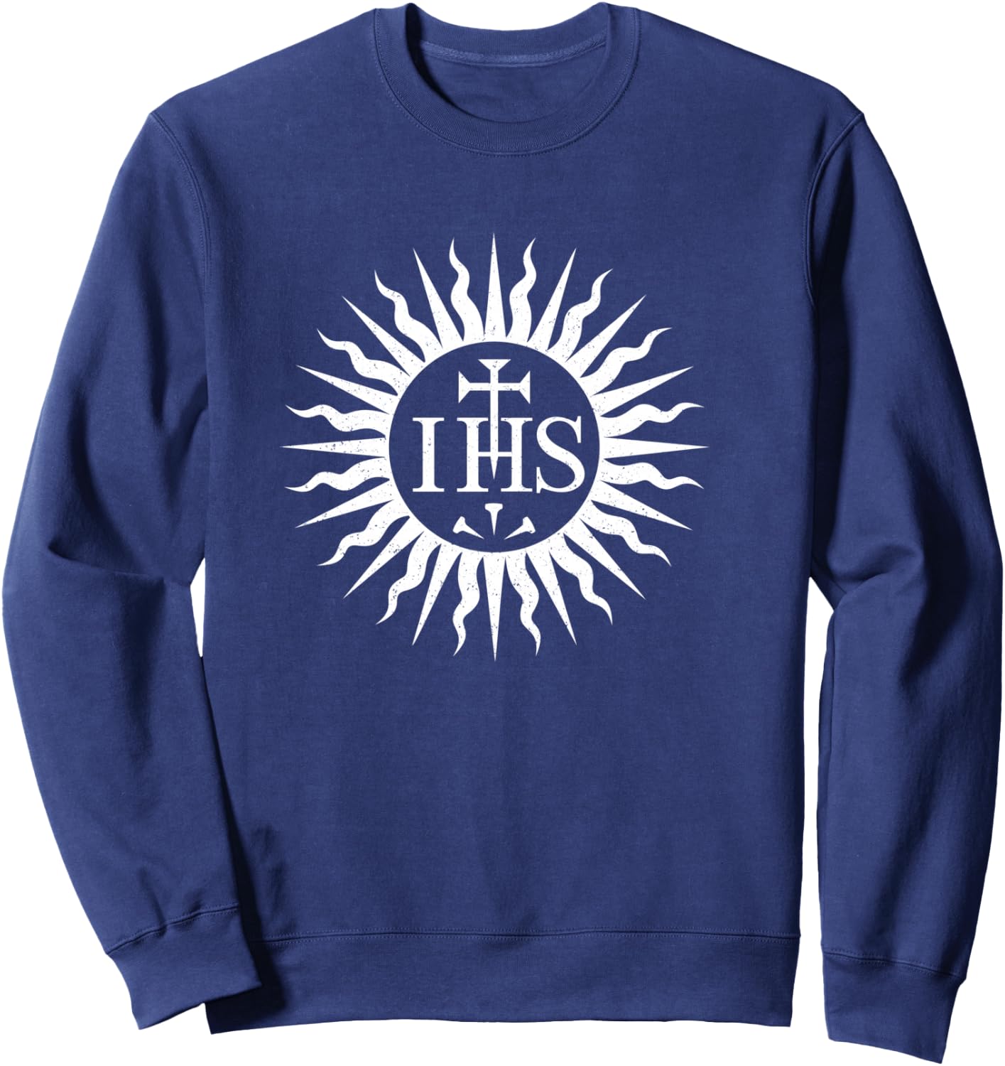 IHS Symbol Monogramme DE JÉSUS CHRISTOGRAMME Manche Longue Sweatshirt - Sweatshirt | Navy