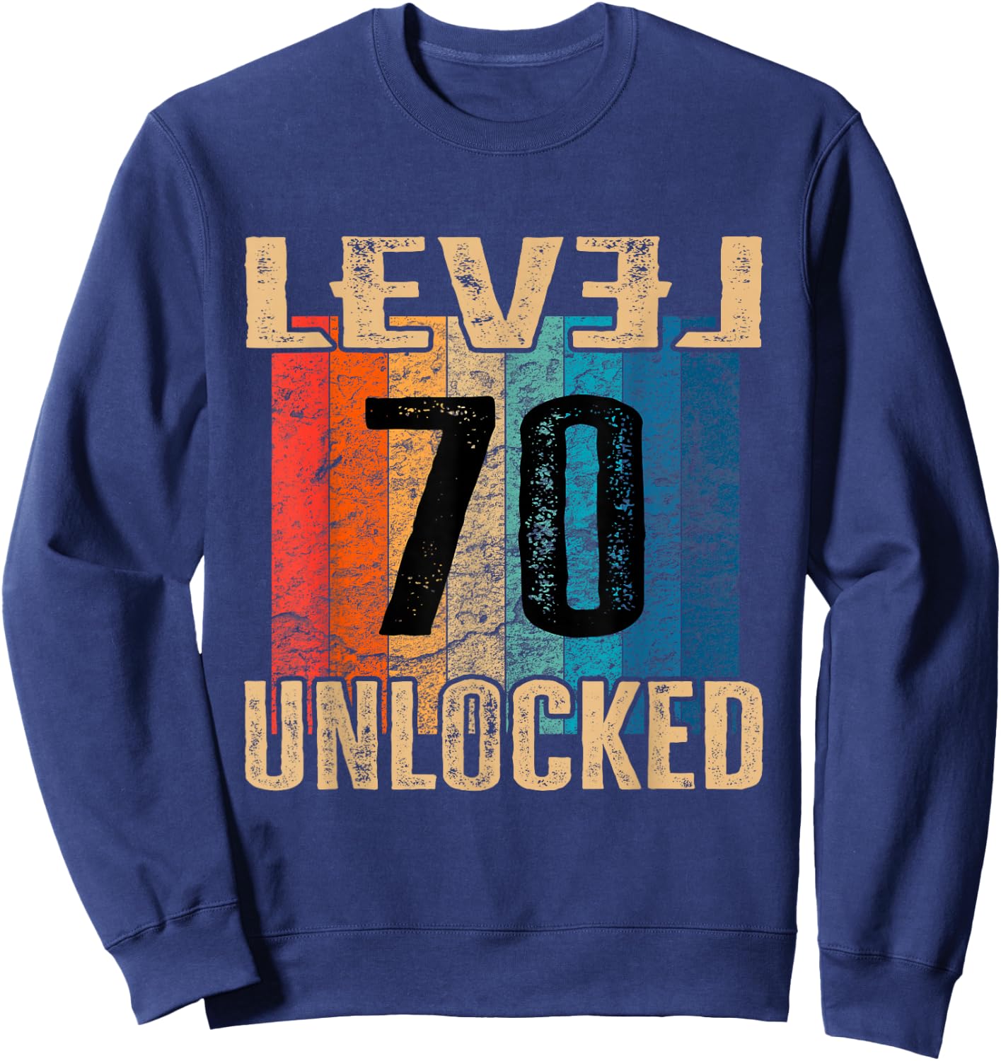 70. Geburtstag Level Unlocked Vintage Retro Sweatshirt - Sweatshirt | Navy