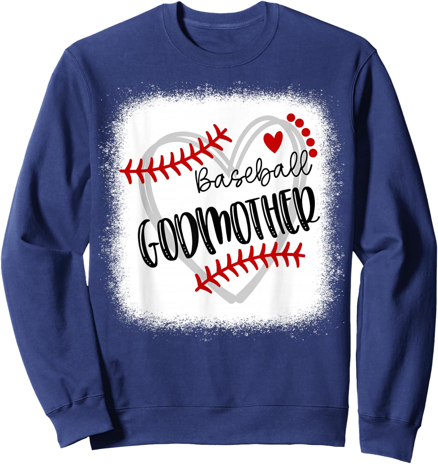 Personalized Baseball Heart Cute Godmother Women Sweatshirt - Sweatshirt | Navy