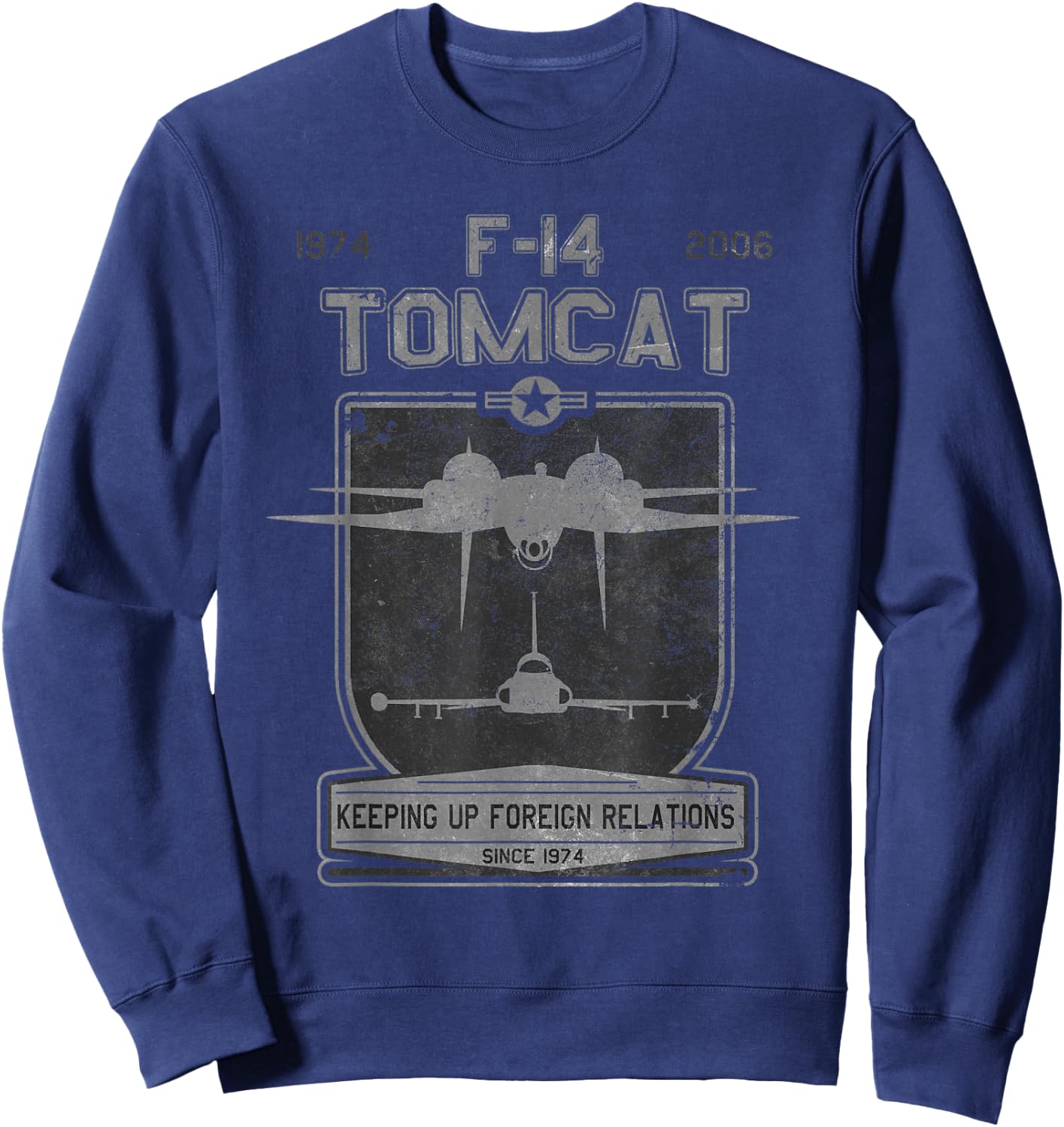 F-14 Tomcat Jet Keeping Up Foreign Relations Men Women Girls Kids Sweatshirt - Sweatshirt | Navy