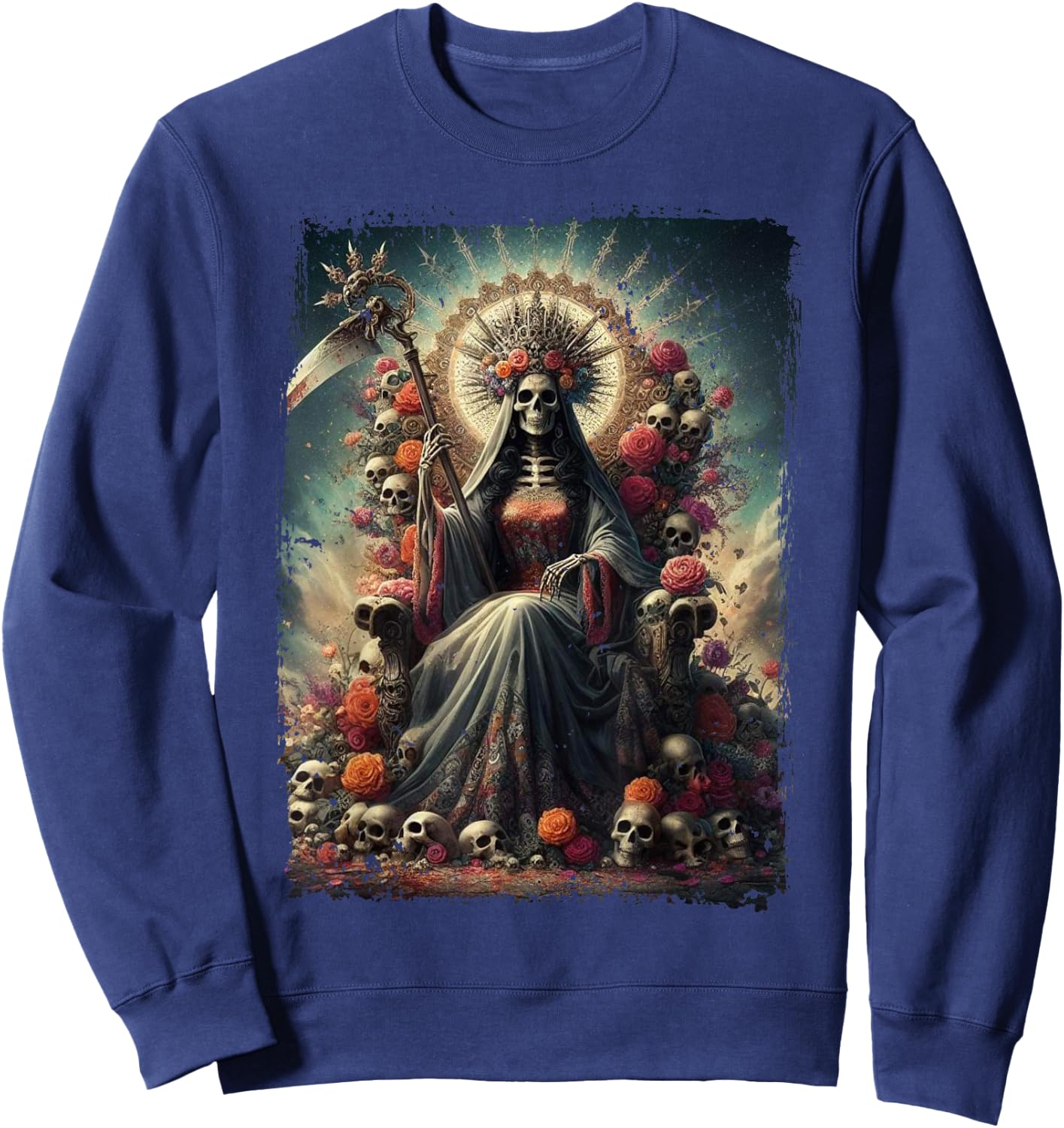 La Santa Muerte Heiliger Tod Sweatshirt - Sweatshirt | Navy