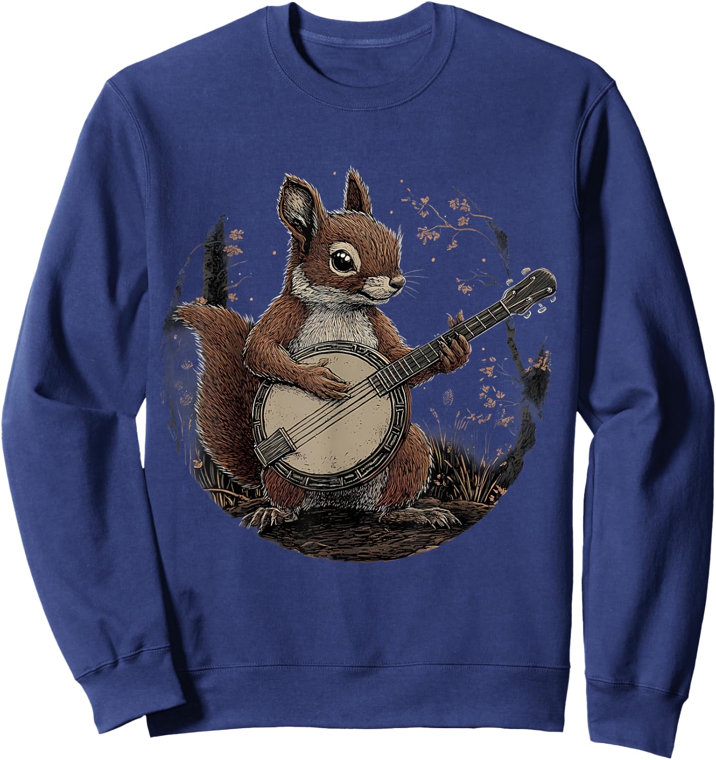 Banjo Squirrel Bluegrass Banjo Player Squirrel Playing Banjo Sweatshirt - Sweatshirt | Navy