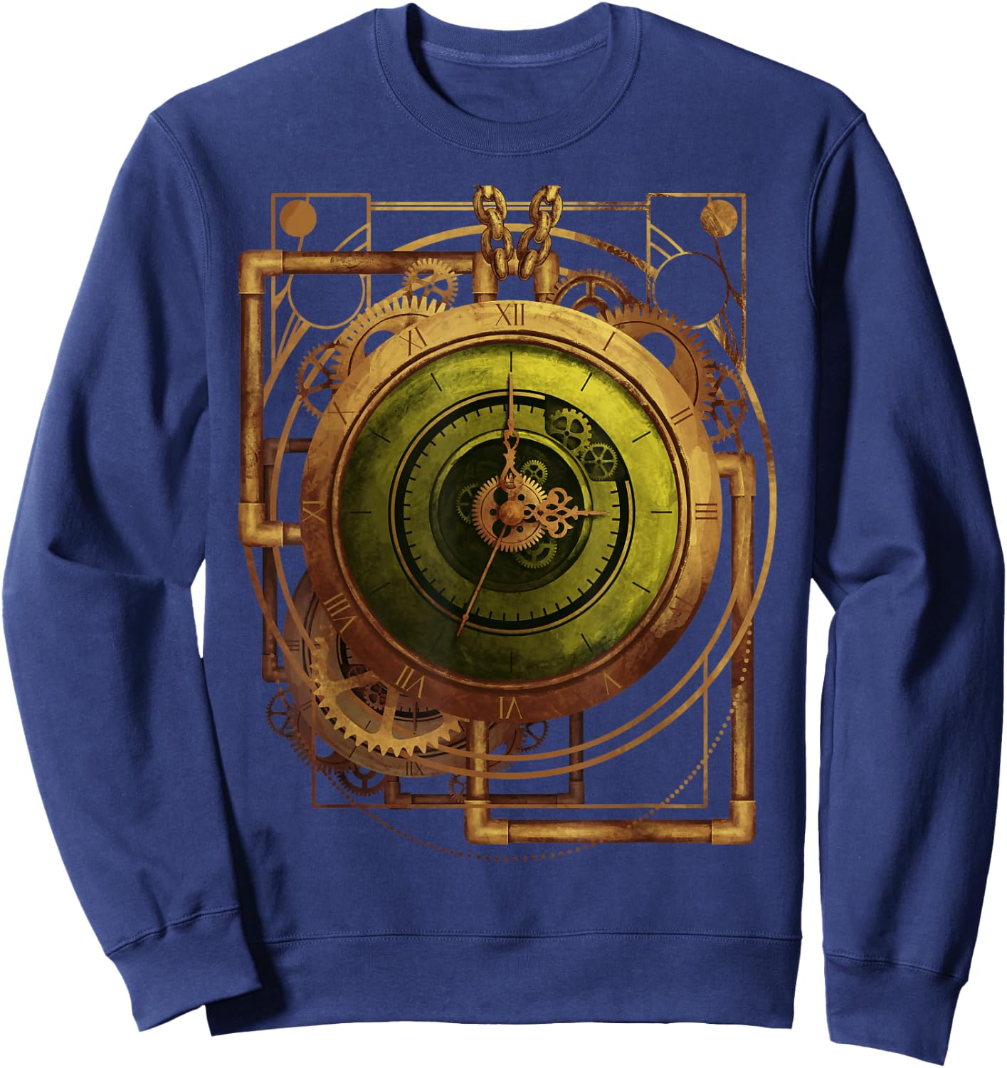 Steam Punk Pocket Watch Mechanical Steampunk Lover Sweatshirt - Sweatshirt | Navy