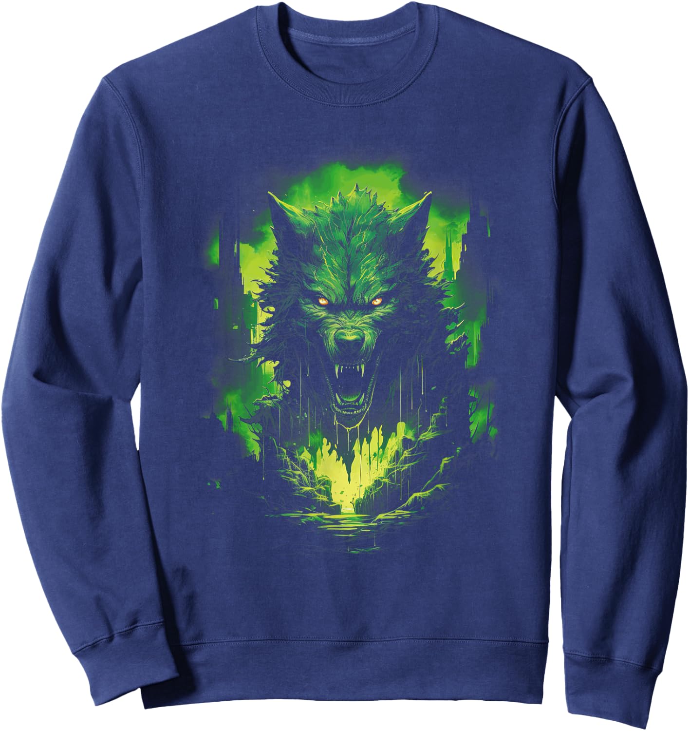 Fantasy Wolf Werewolf Horror Sword Supernatural Sweatshirt - Sweatshirt | Navy