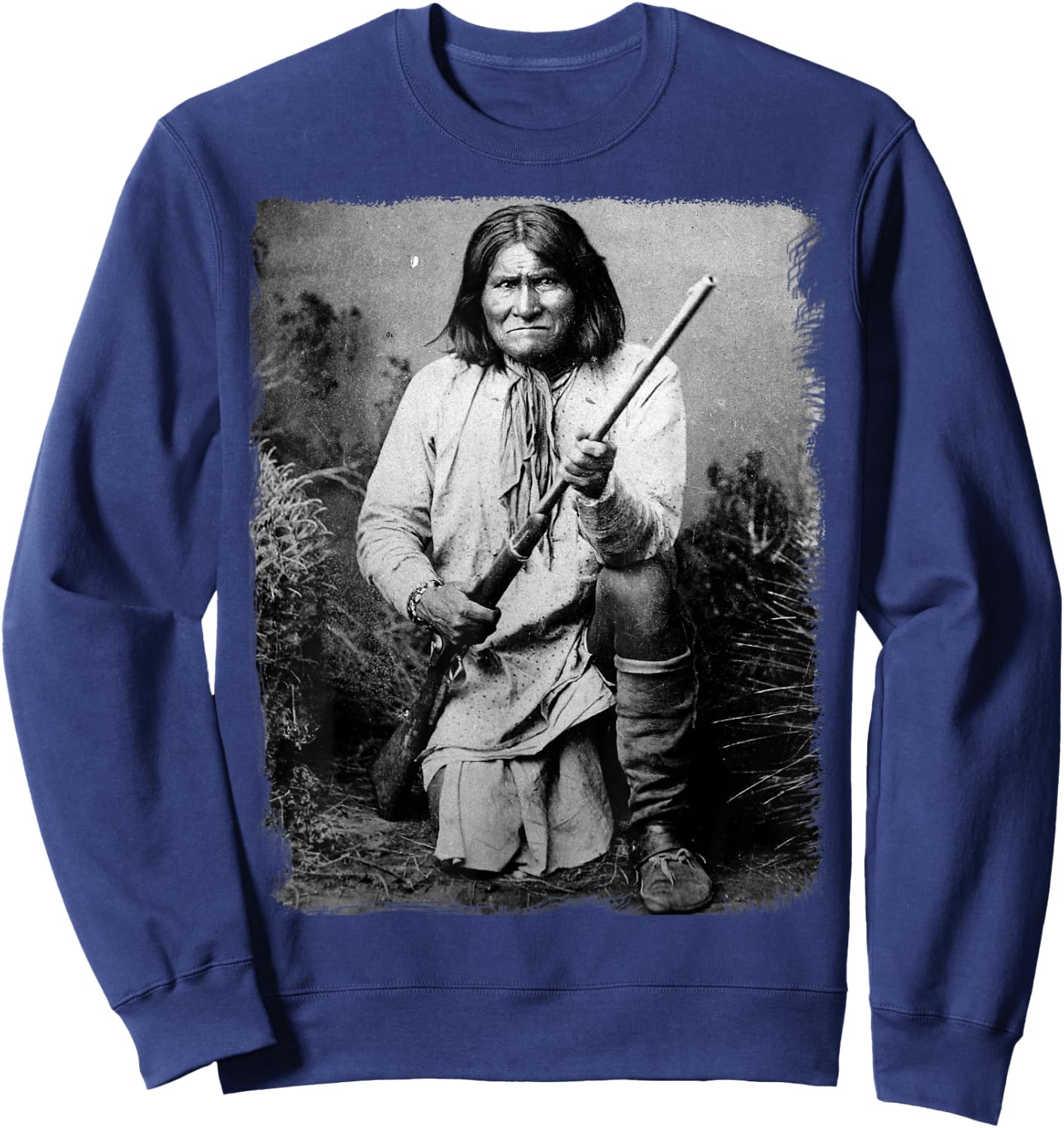 Geronimo t Shirt Warrior Native American Sweatshirt - Sweatshirt | Navy