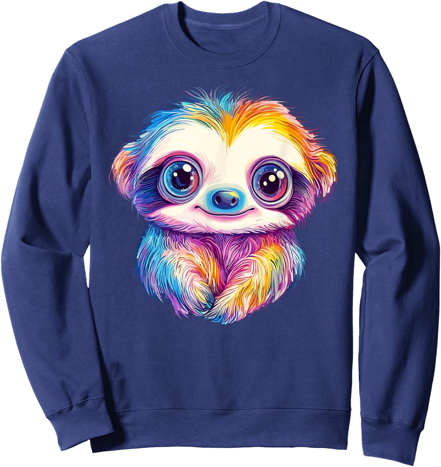 Colorful Rainbow Sloth Sweatshirt - Sweatshirt | Navy