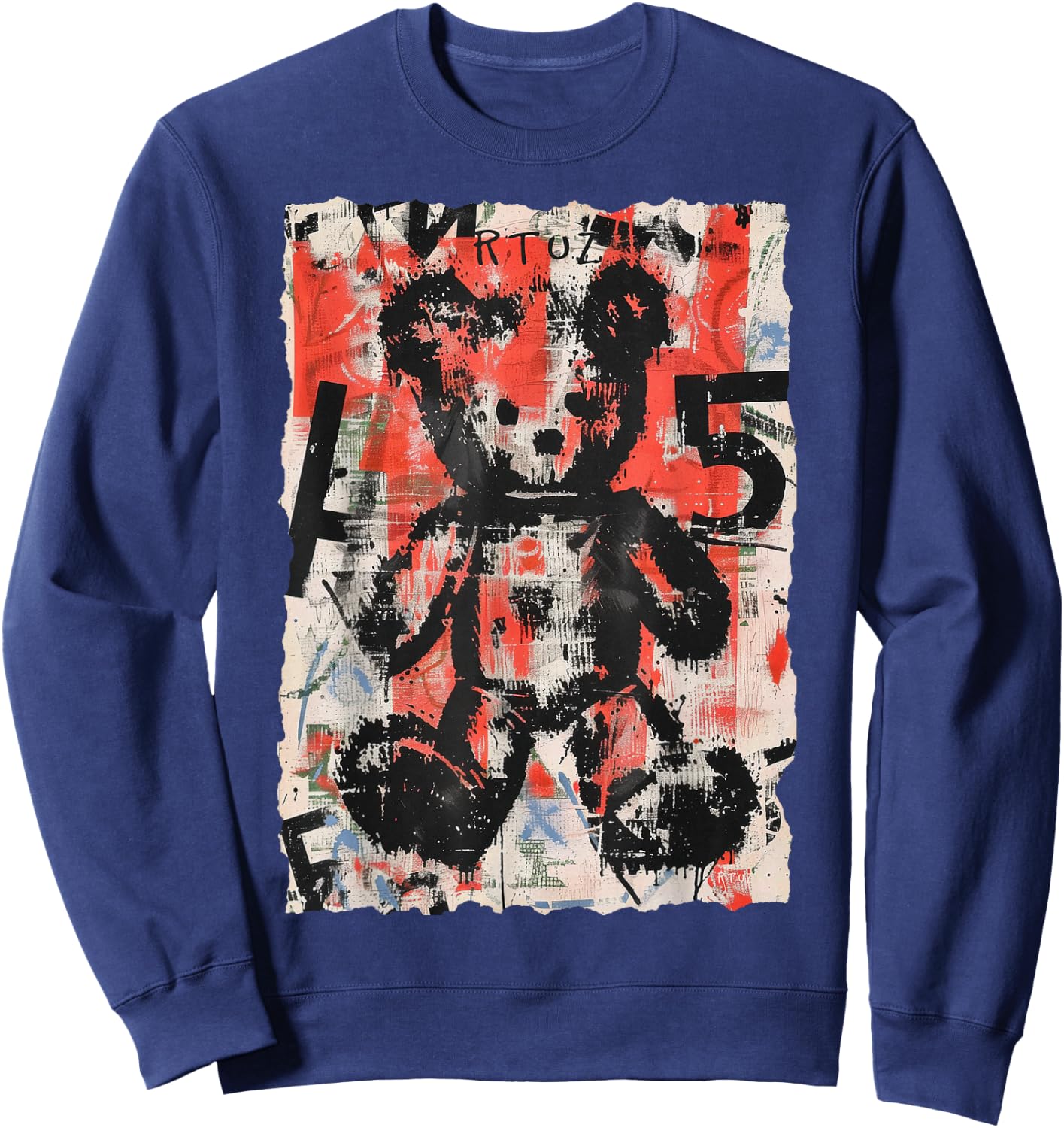 Teddy Bear Graffiti Vintage Teddy Streetwear Teddy , Black, S Sweatshirt - Sweatshirt | Navy