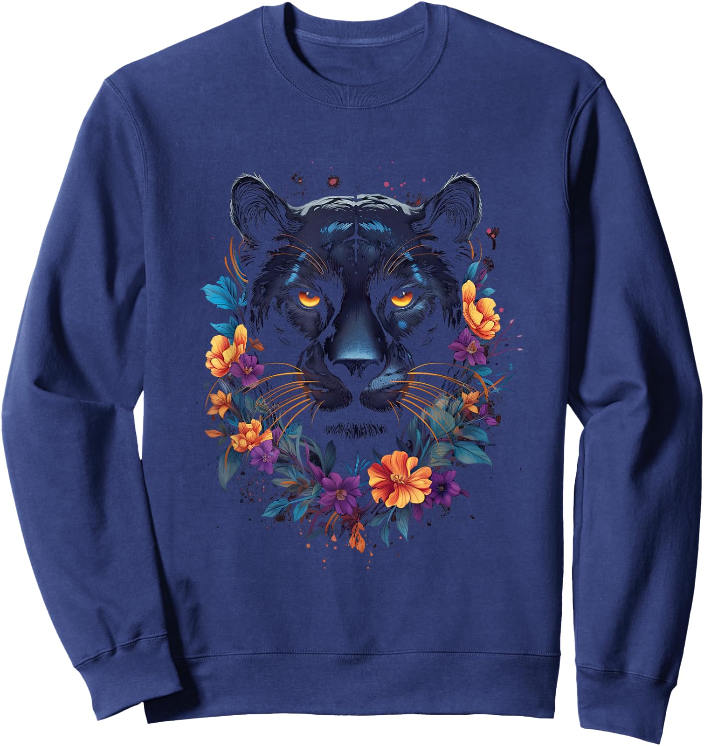 Panther with beautiful eyes black panthers Sweatshirt - Sweatshirt | Navy
