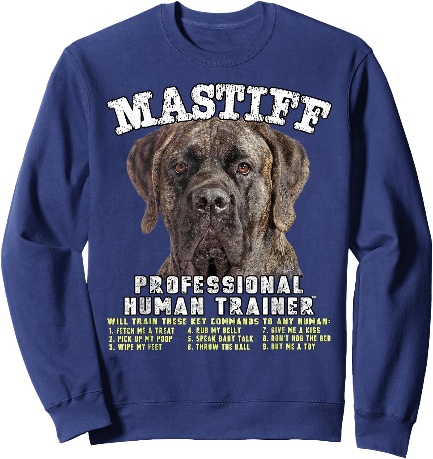 Mastiff Brindle Professional Human Trainer Sweatshirt - Sweatshirt | Navy