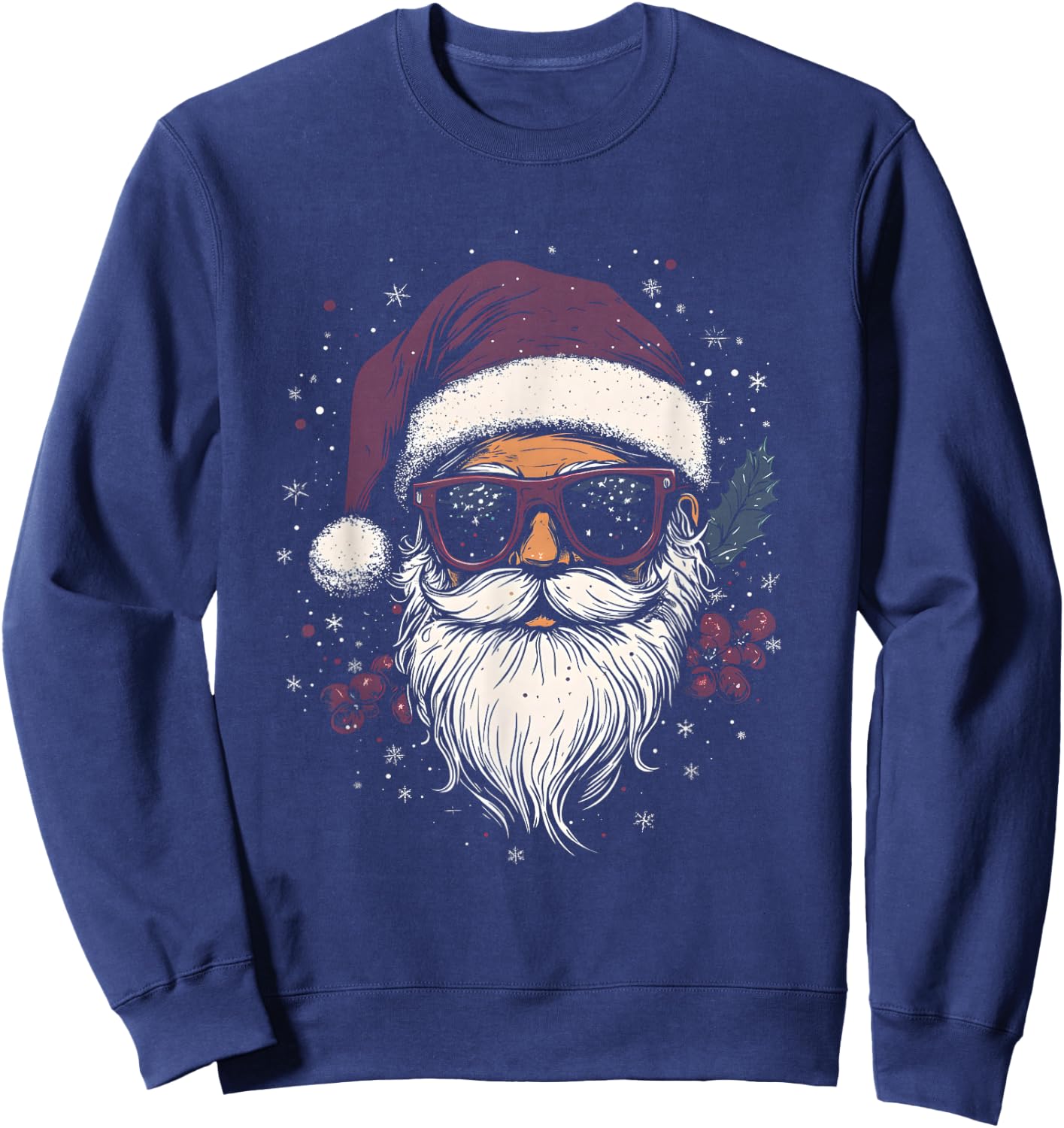 Cool Santa Claus with Sunglasses Christmas , black Sweatshirt - Sweatshirt | Navy