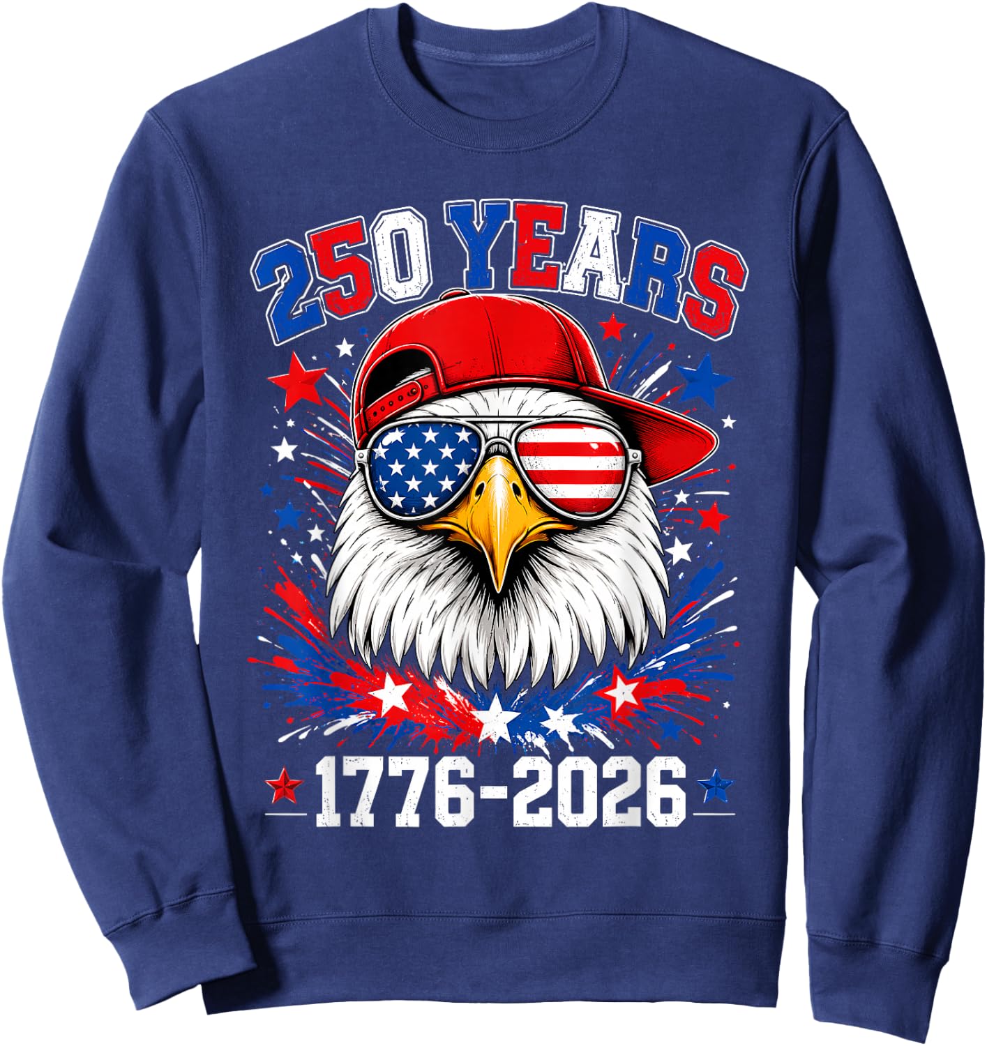 250th Anniversary USA Boys Kids Eagle 250 Years 4th of July Sweatshirt - Sweatshirt | Navy
