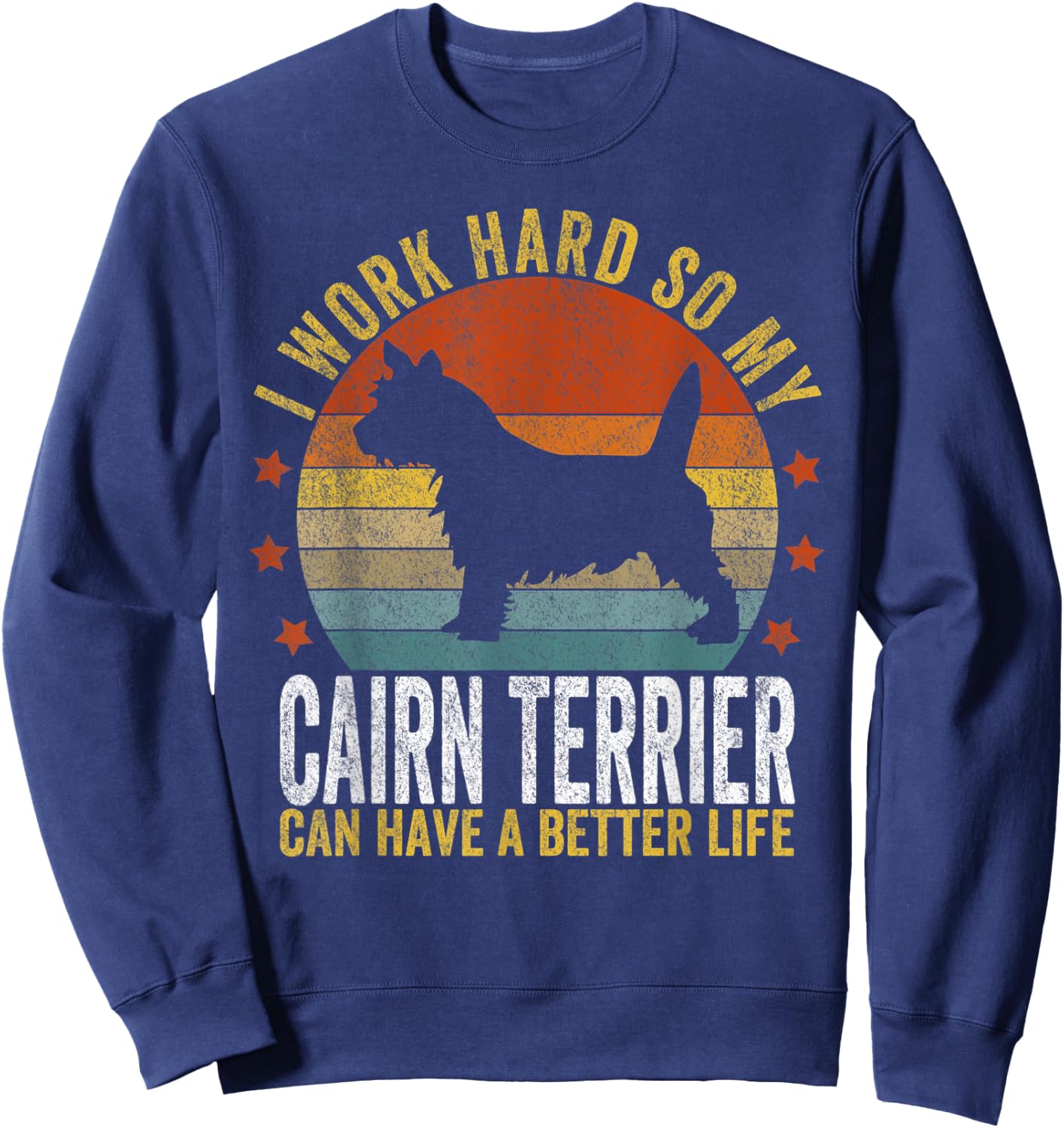 Funny Cairn Terrier Mom Cairn Terrier Dad Retro Vintage Sweatshirt - Sweatshirt | Navy