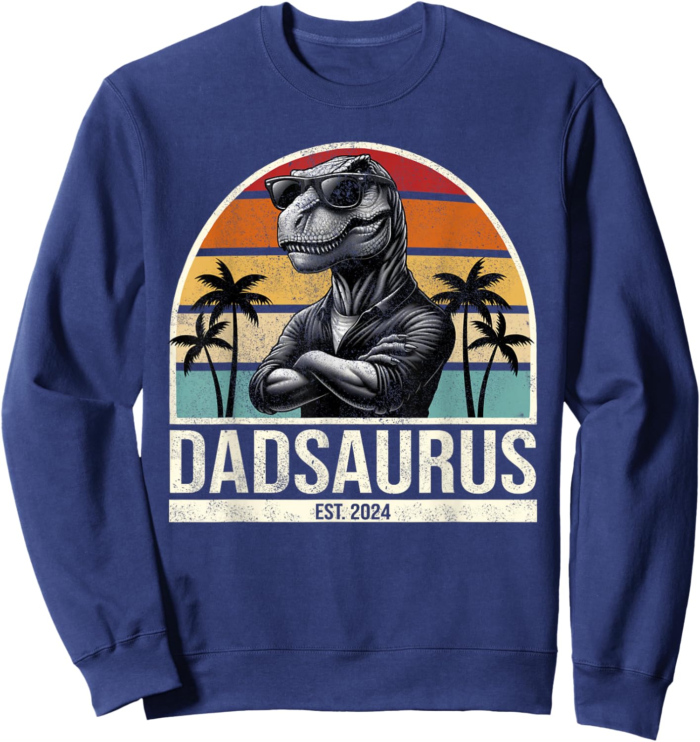 Dad Est 2024 Promoted to Daddy 2024 Pregnancy Announcement Sweatshirt - Sweatshirt | Navy