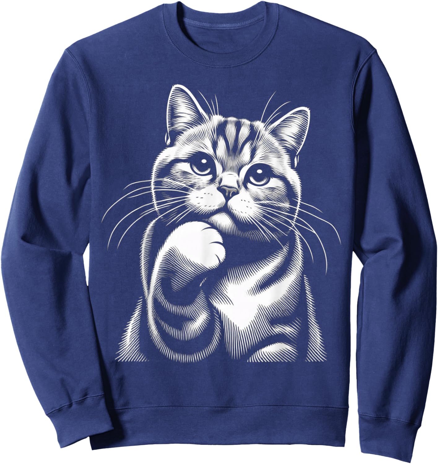 Cute Tabby Cat Paw Sweatshirt - Sweatshirt | Navy