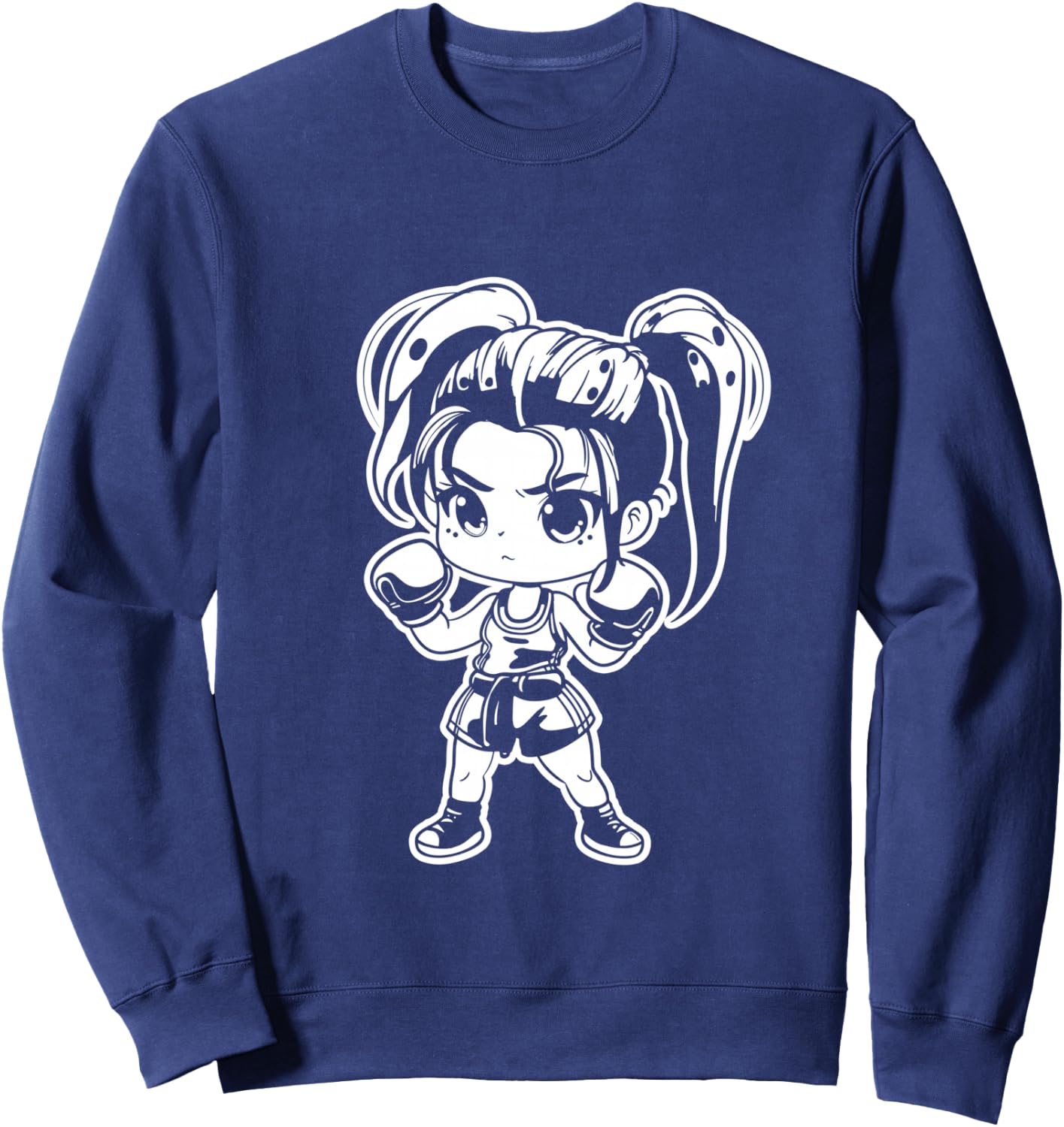 Kickboxing Girl Manga Style for Girls Sweatshirt - Sweatshirt | Navy