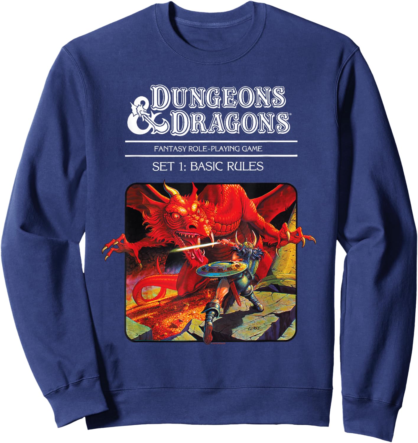 Dungeons & Dragons Vintage Basic Rules Cover , black Sweatshirt - Sweatshirt | Navy