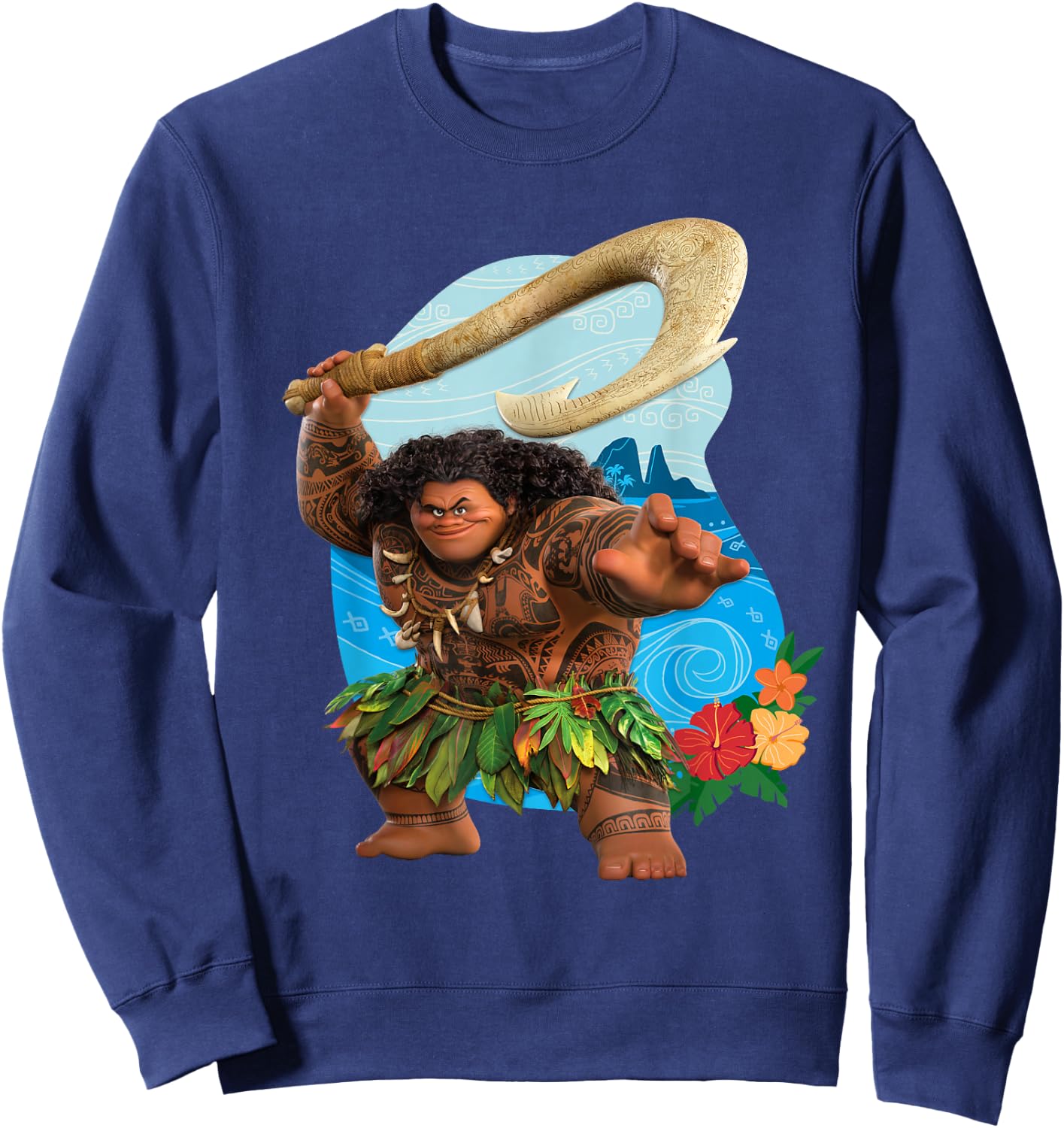 Disney Vaiana 2 Tropical Island Adventure Maui & Fish Hook Sweatshirt - Sweatshirt | Navy