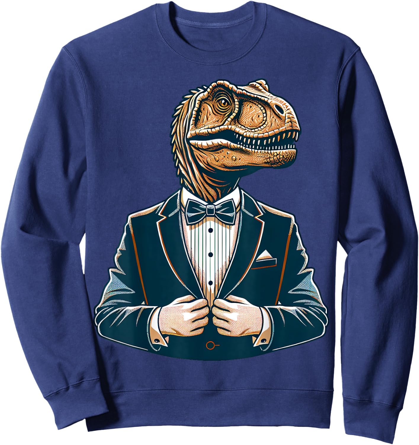 T-Rex Tuxedo Classic Paleontologist Suit Sweatshirt - Sweatshirt | Navy