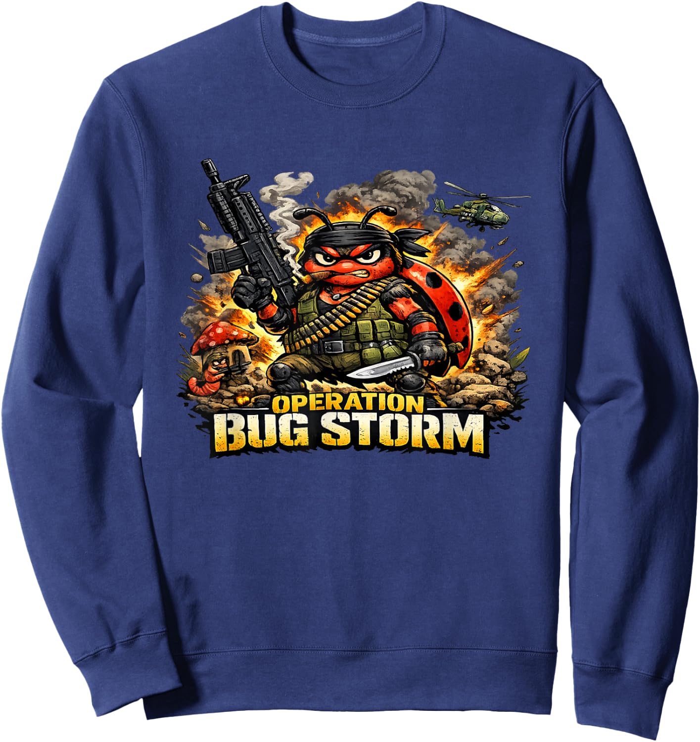 Operation Bug Storm Tactical Ladybug Combat Insect Sweatshirt - Sweatshirt | Navy
