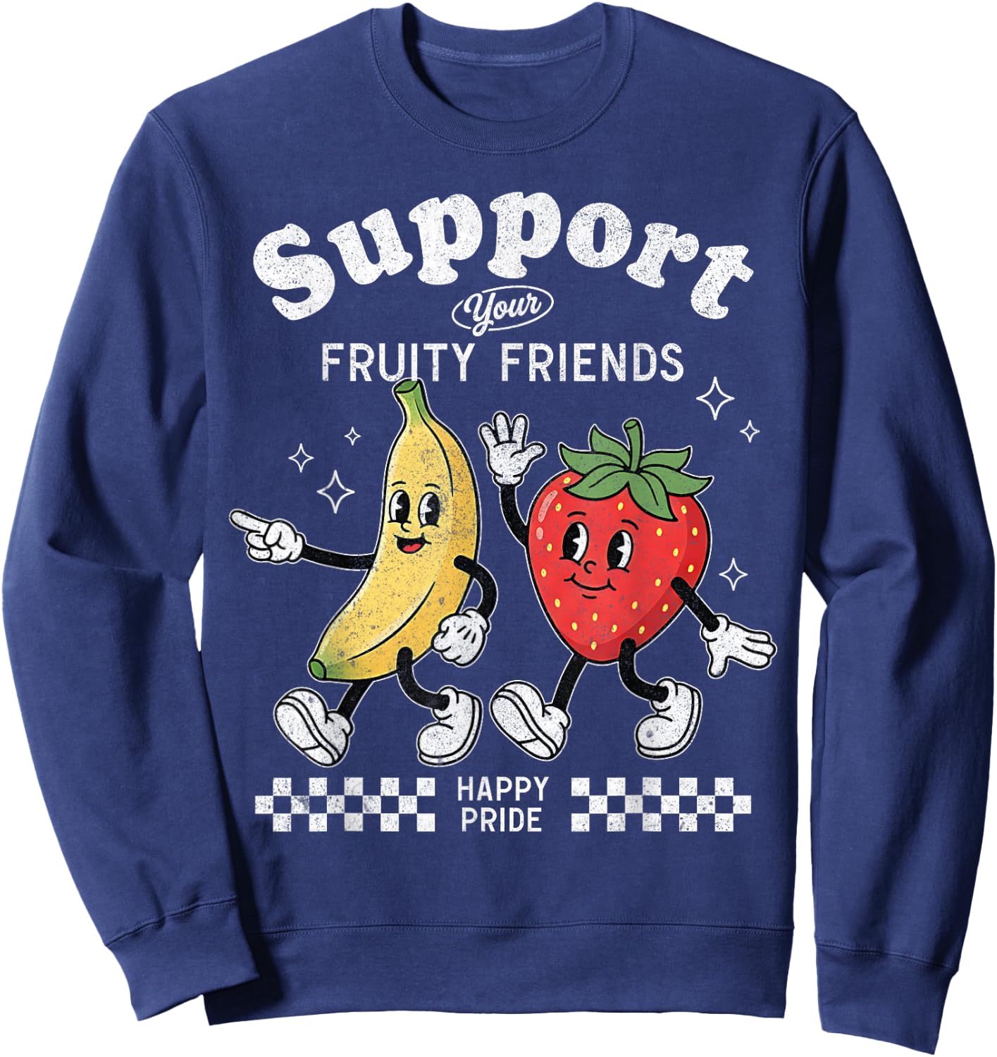 Support Your Fruity Friends Love Wins Gay Pride LGBTQ Month Sweatshirt - Sweatshirt | Navy