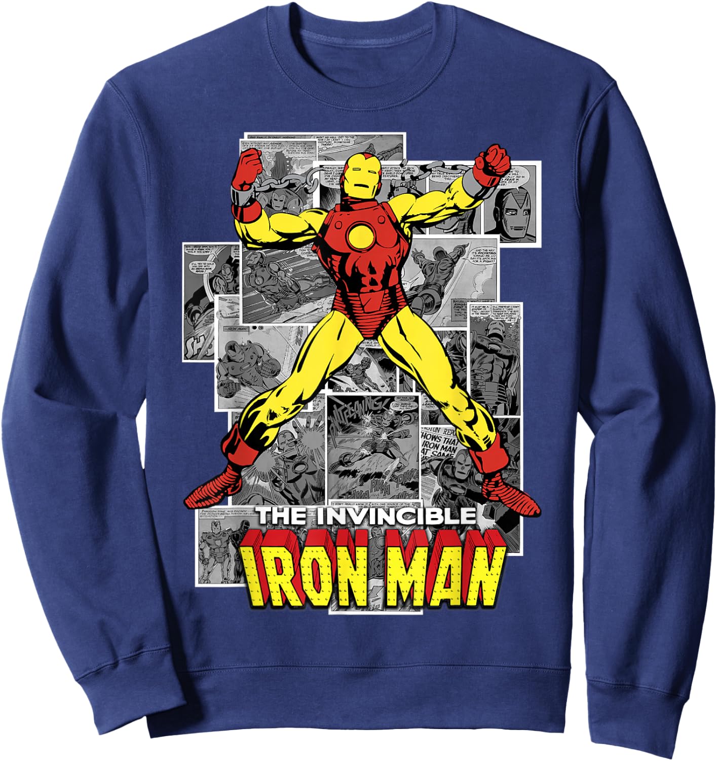 Marvel Avengers Iron Man Comic Panel Portrait Sweatshirt - Sweatshirt | Navy