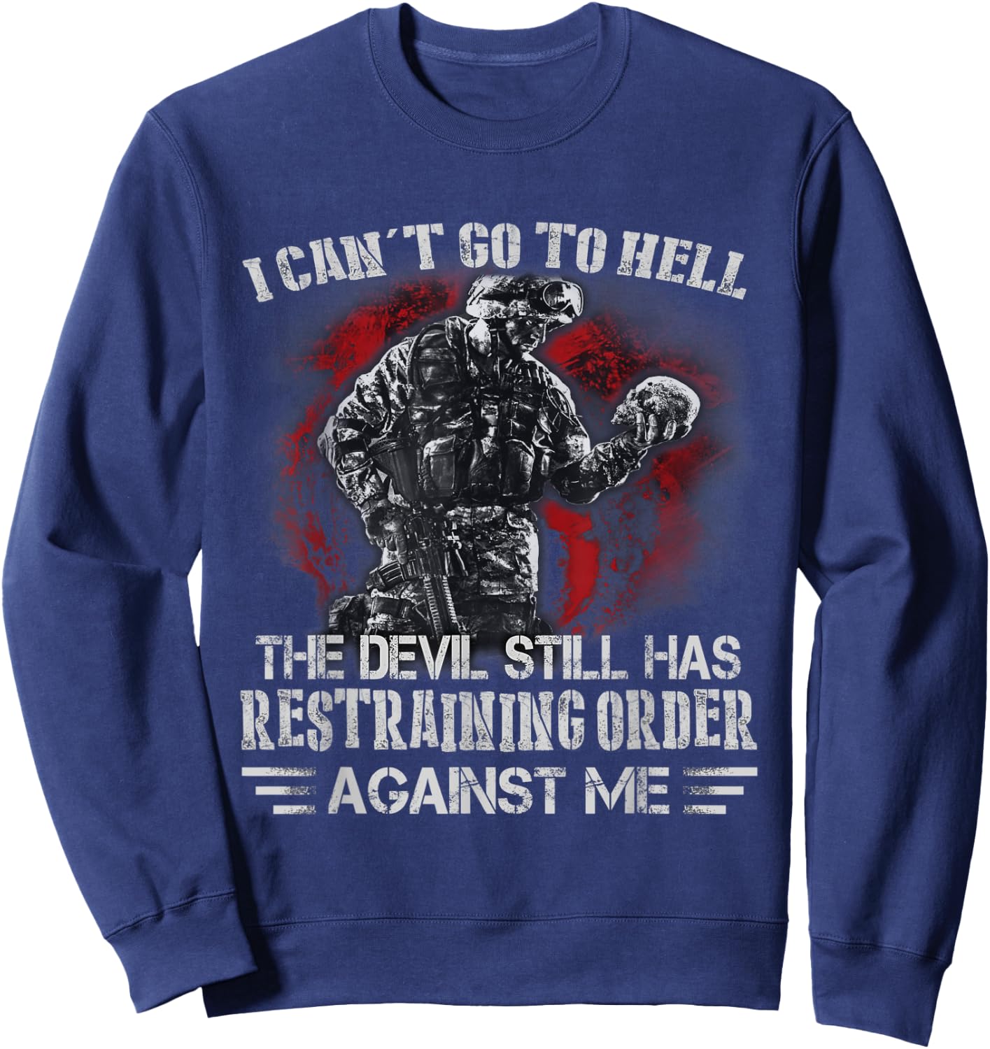 I can't go to the hell Sweatshirt - Sweatshirt | Navy