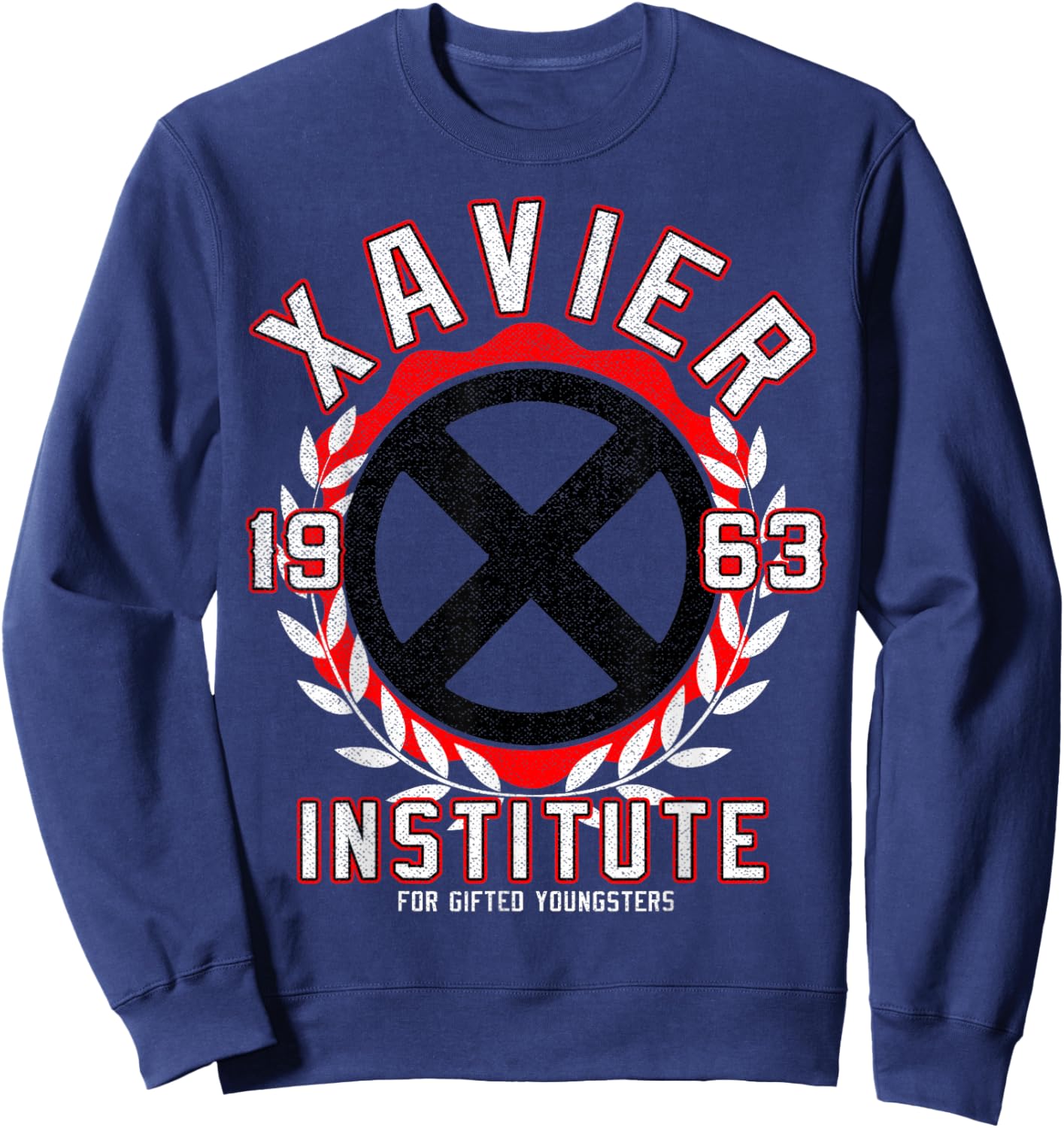 Marvel X-Men Xavier Institute Logo Vintage Graphic Sweatshirt - Sweatshirt | Navy