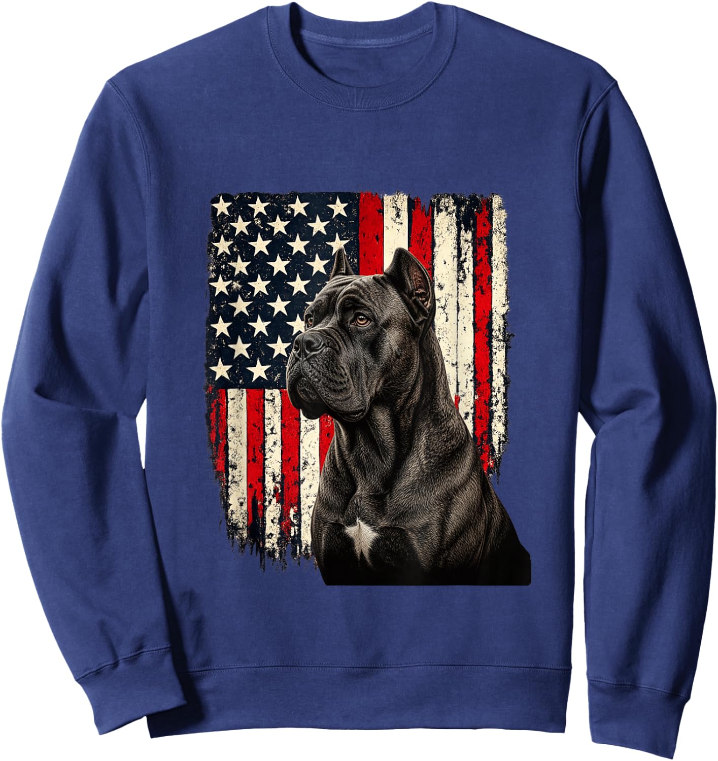 Cane Corso 4th July USA American Flag Cane Corso Lovers Sweatshirt - Sweatshirt | Navy
