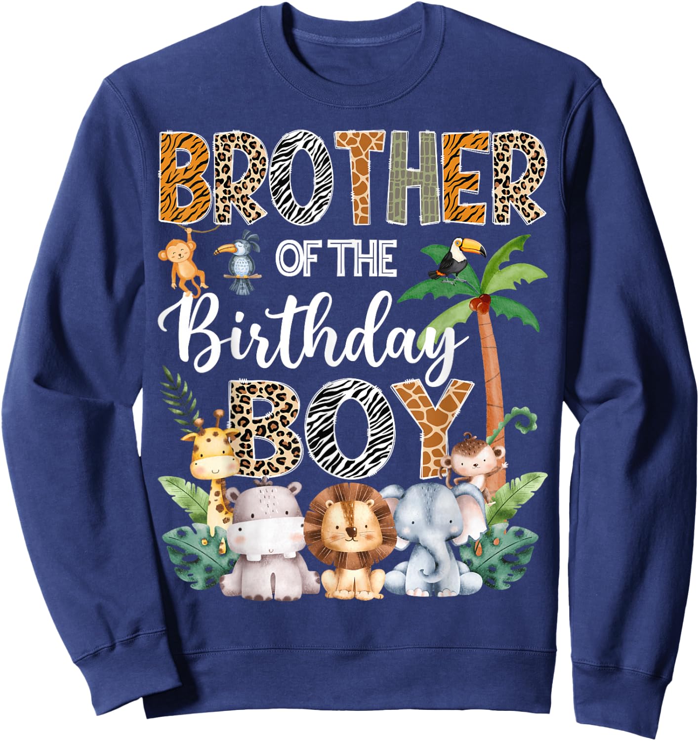 Bruder des Geburtstags Junge Safari Dschungel Bday Party Sweatshirt - Sweatshirt | Navy