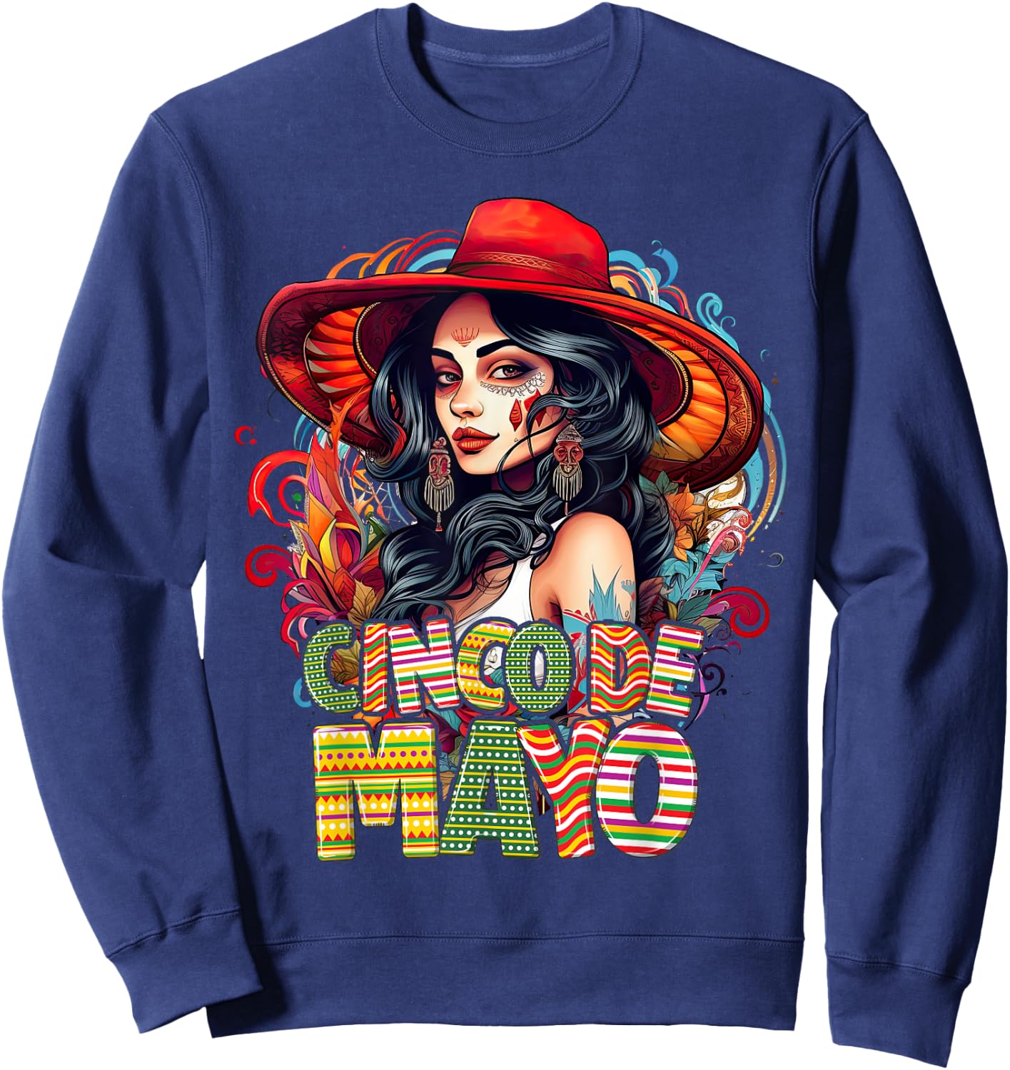 Cinco De Mayo Girl Mexican Fiesta 5 De Mayo Women Sweatshirt - Sweatshirt | Navy
