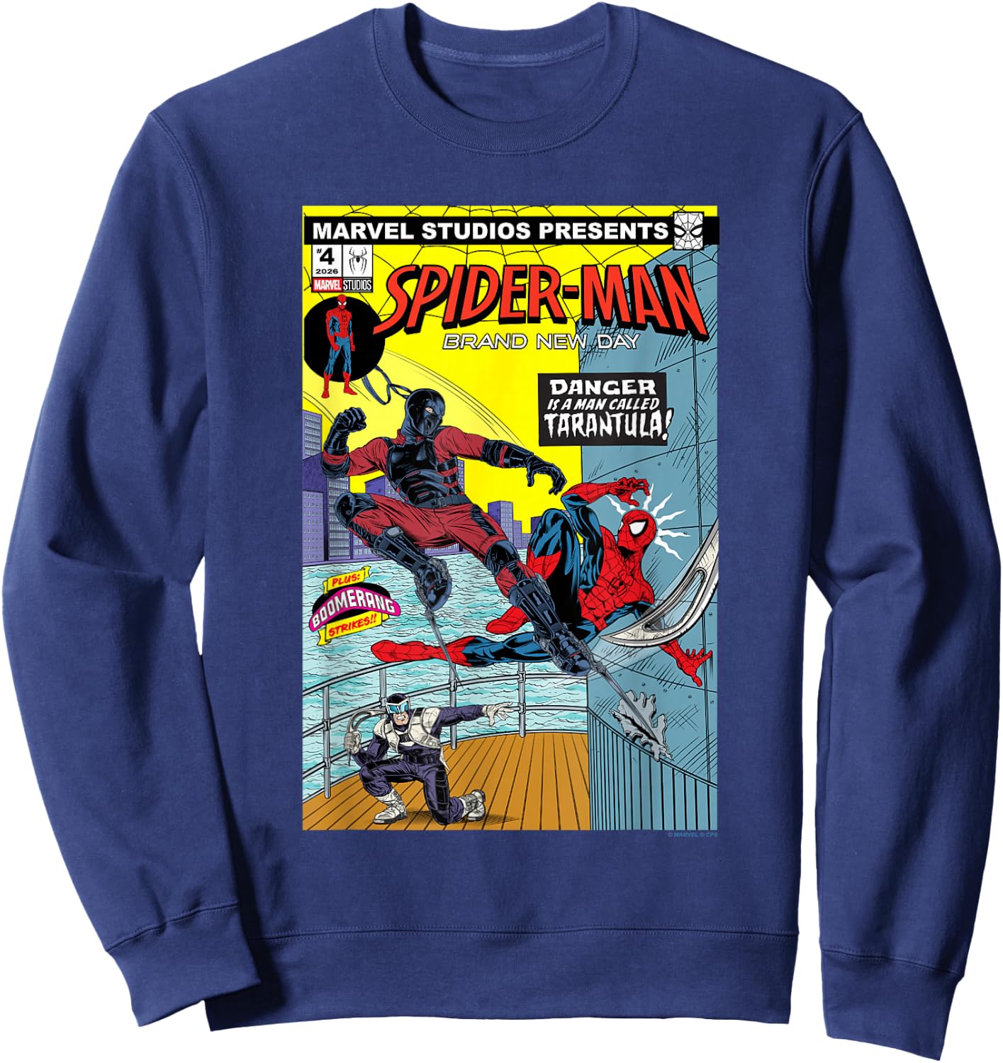 Marvel Spider-Man: New Day Danger Tarantula Comic Sweatshirt - Sweatshirt | Navy