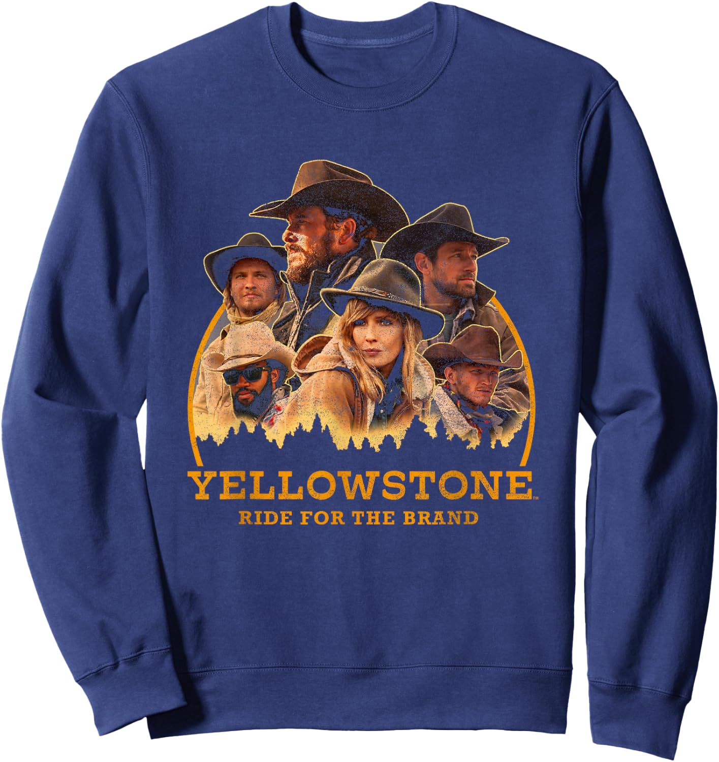 Yellowstone Ride For The Brand Iconic Characters Group Shot , Black, S Sweatshirt - Sweatshirt | Navy