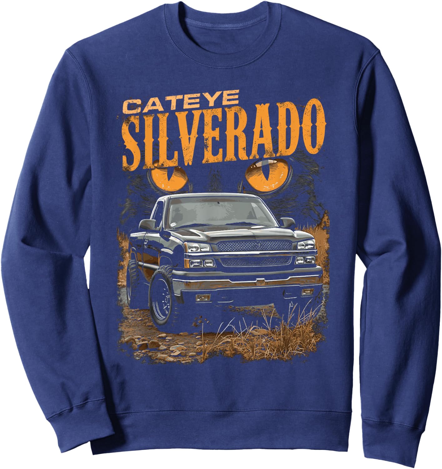Silverado Cateye Truck 2003-2006 OBS Old Body Style Sweatshirt - Sweatshirt | Navy