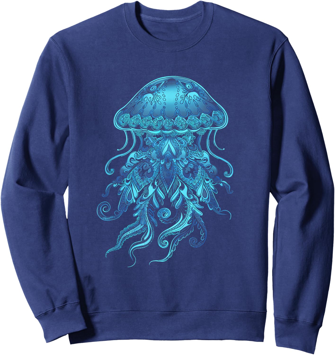Mandala Jellyfish Sweatshirt - Sweatshirt | Navy